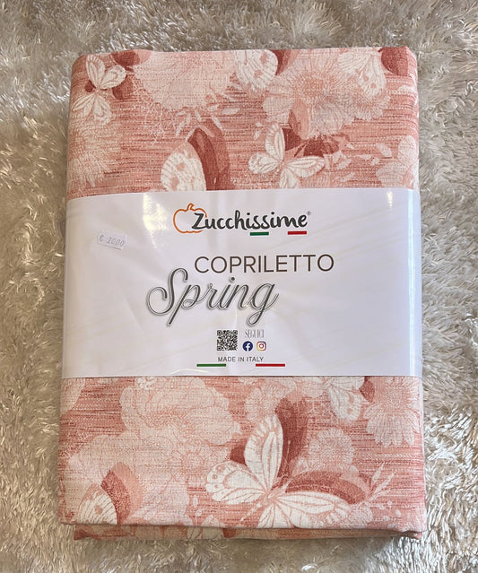 Copriletto spring matrimoniale fantasia farfalle 260x265cm