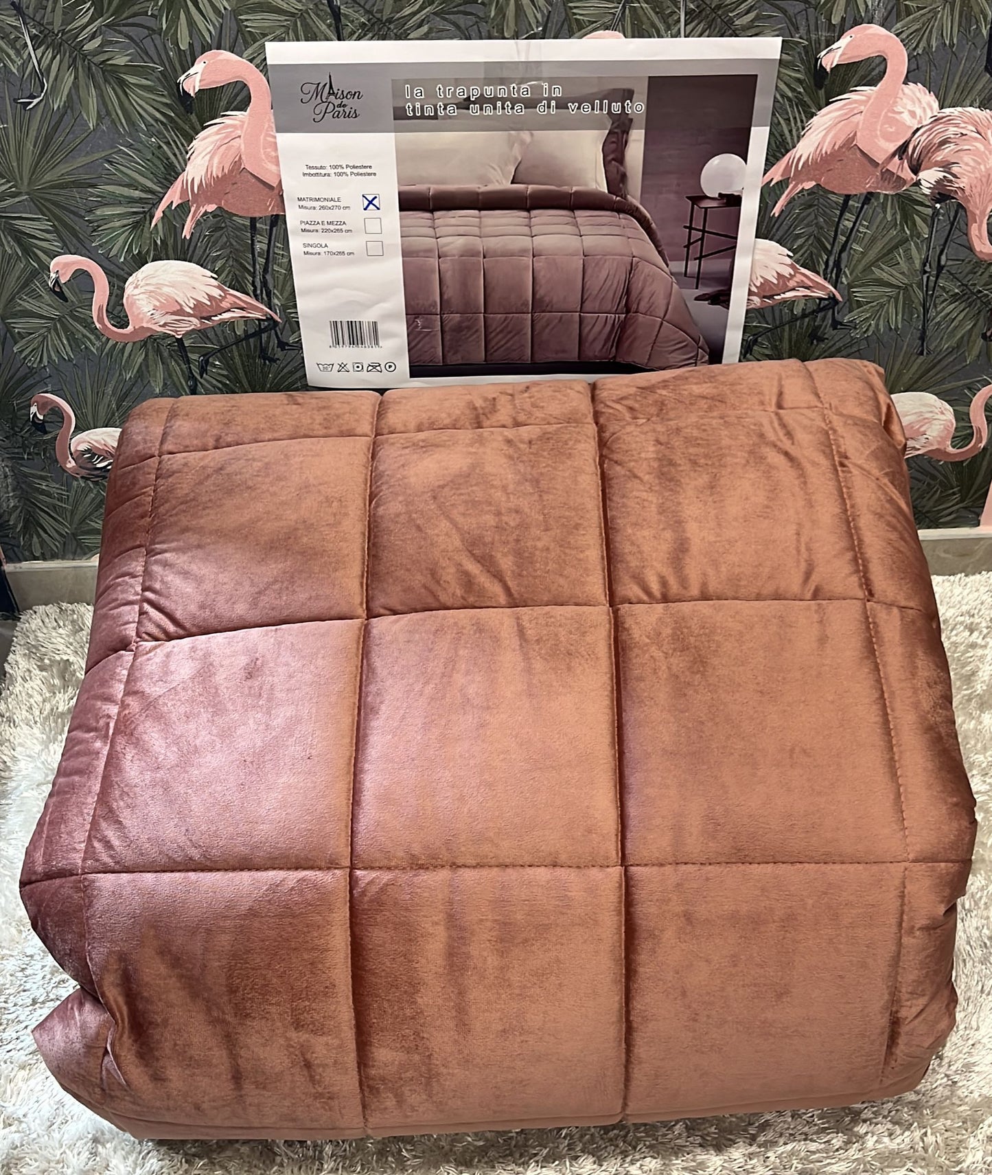 trapunta matrimoniale in velluto 260x270 cm super calda e super morbida freddo non ti temo