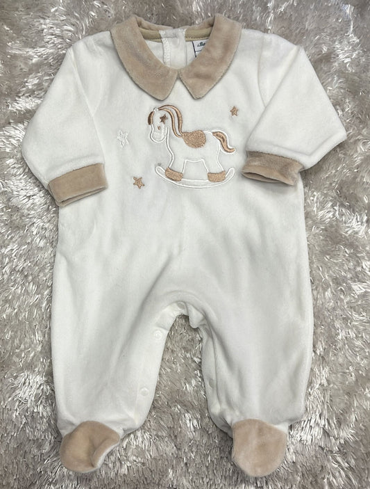 Tutina in ciniglia Neonato scatolato Panna