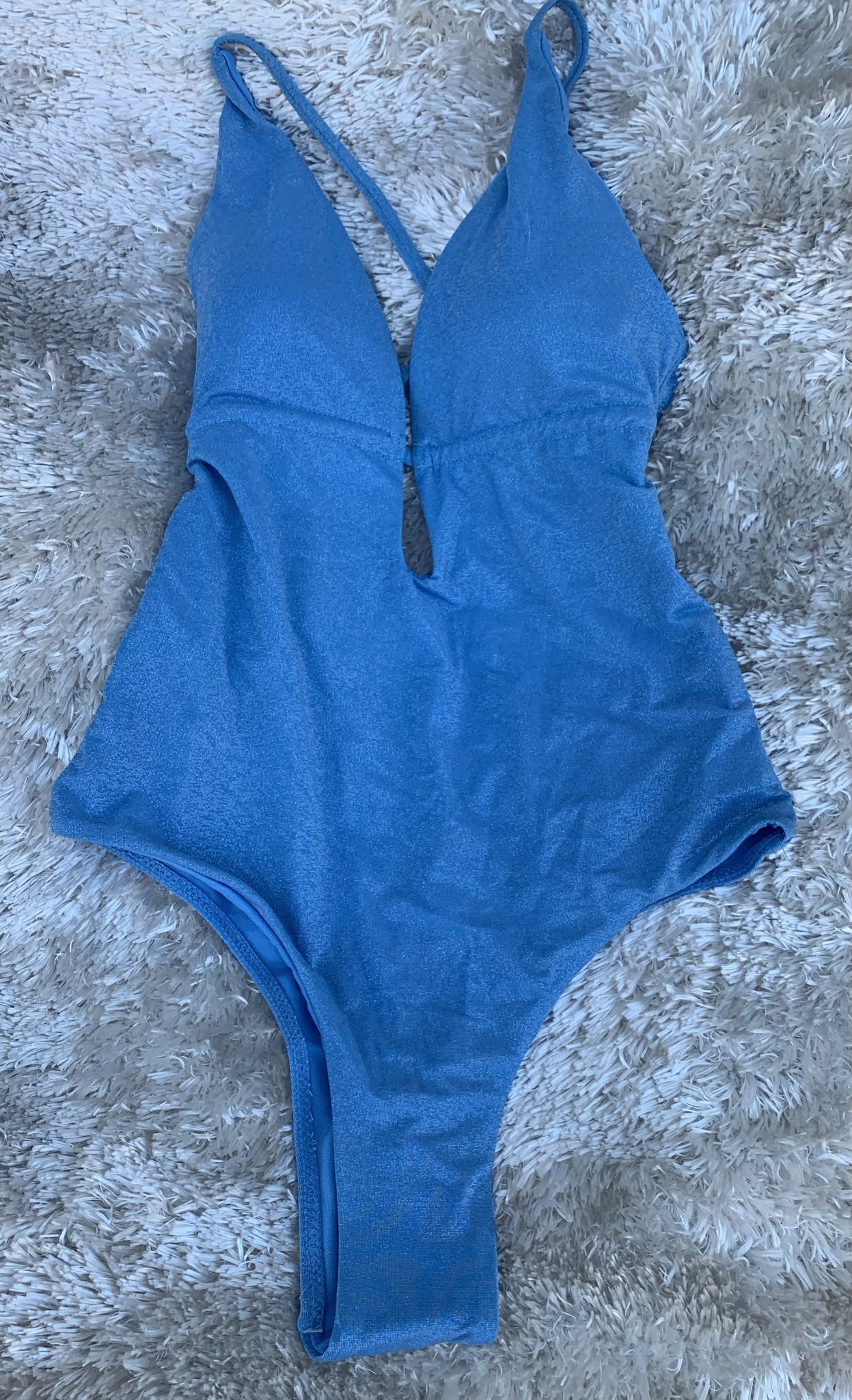 costume donna pezzo intero con intreccio dietro e brasiliano  fantasia glitterata ( l'articolo non può essere cambiato )