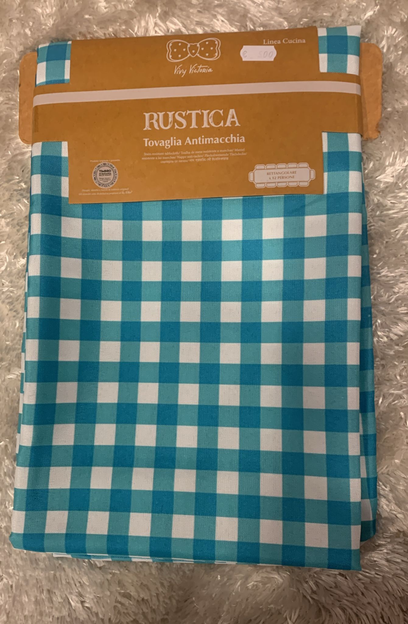 Tovaglia antimacchia rettangolare  X12  Fantasia Quadretti