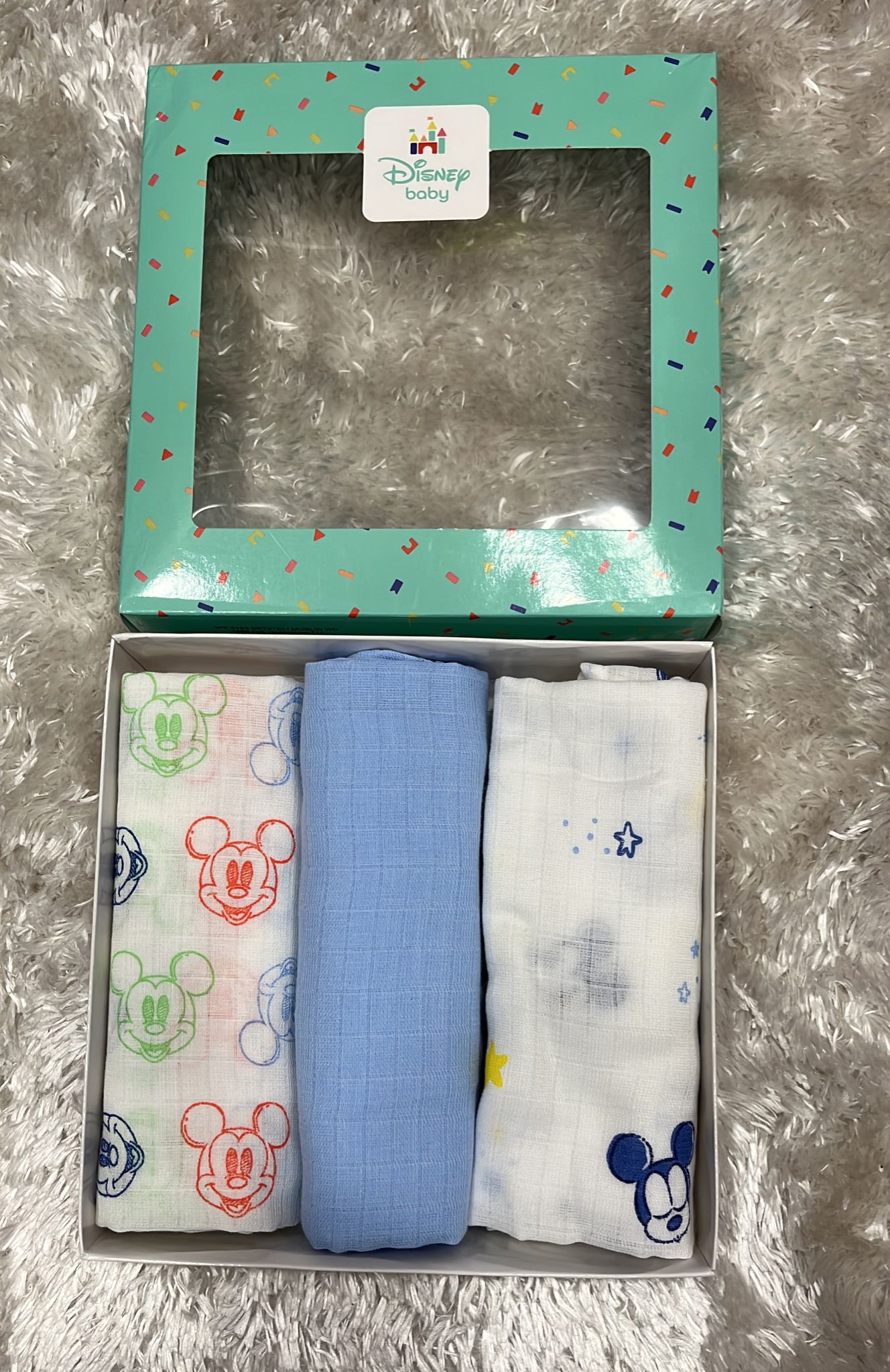 Set di 3 quadrati di garza 100% cotone mis 70x70cm