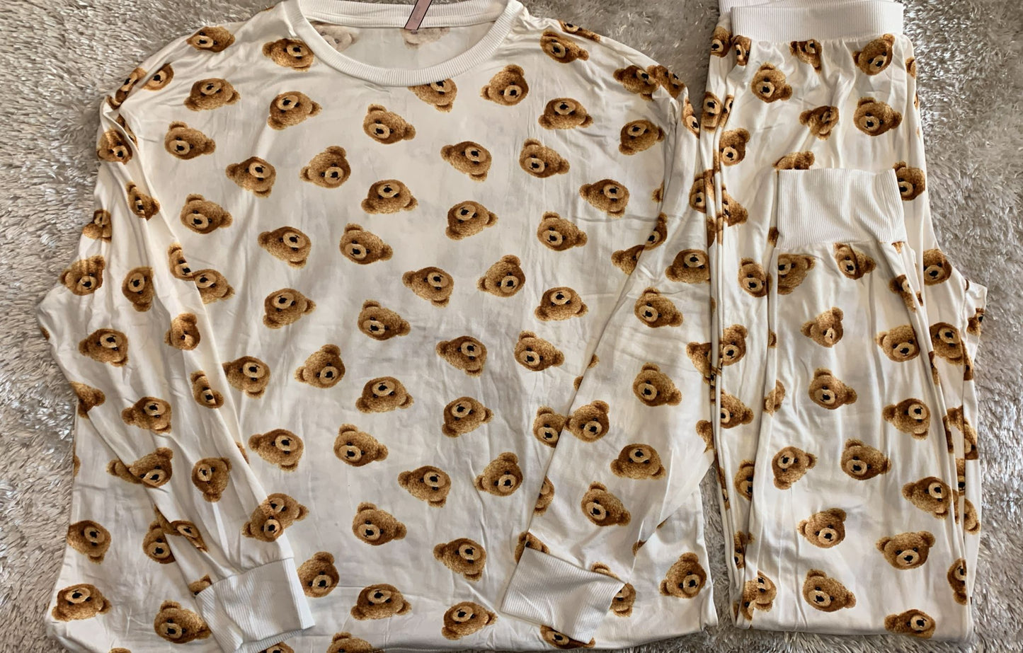 pigiama donna in cotone elasticizzato super comodo per la sua vestibilità fantasia orsetto ( l'articolo non può essere cambiato )