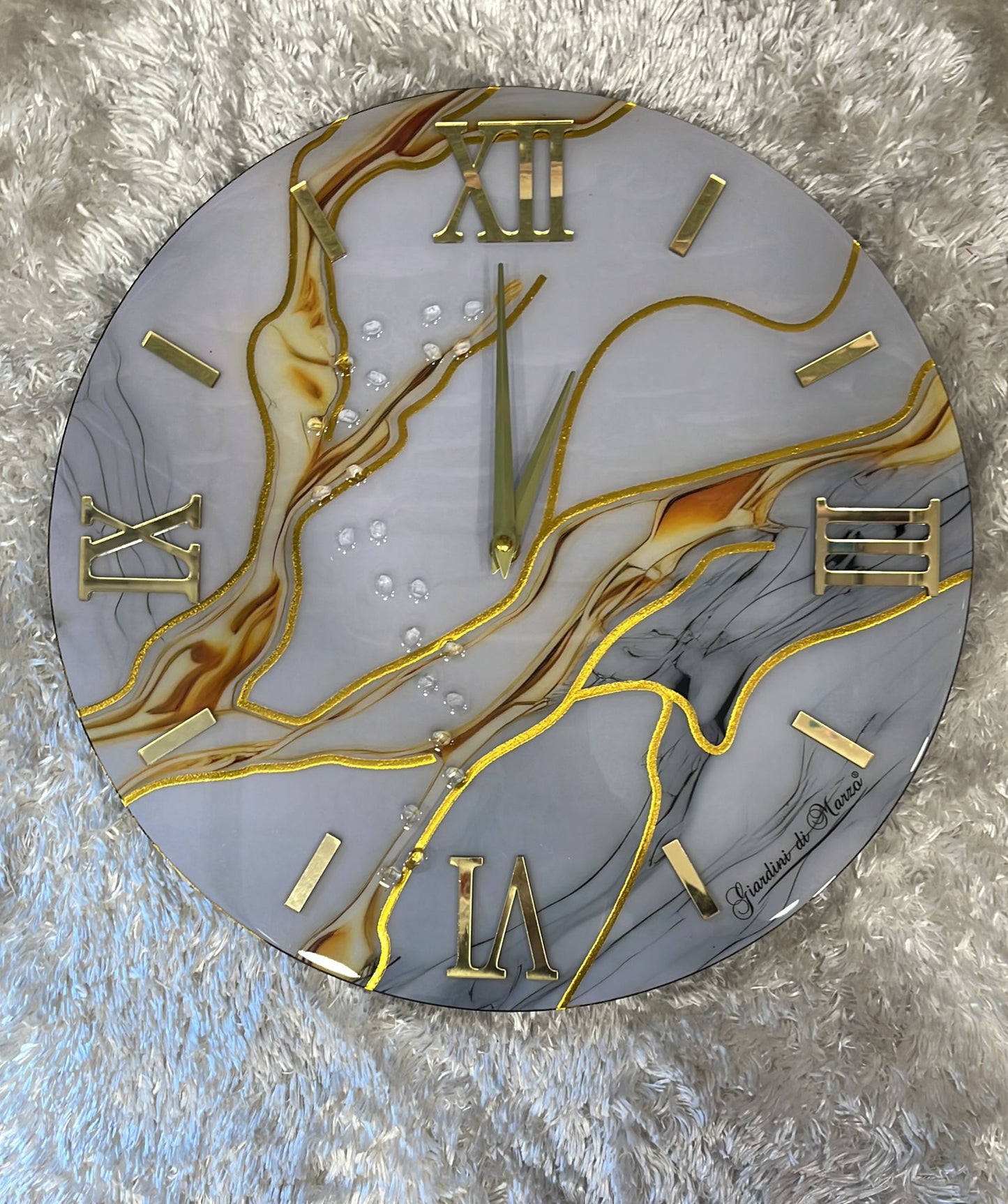 Orologio effetto marmo  40x40 cm