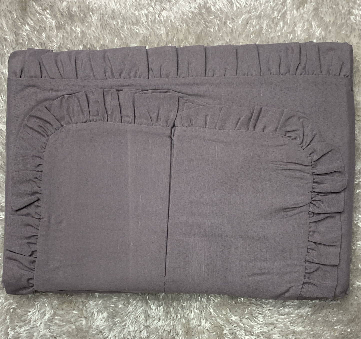 lenzuola matrimoniale con volant in policotone  lenzuolo di sopra 240x280 sotto con angoli 175x200 federe 50x80 cm