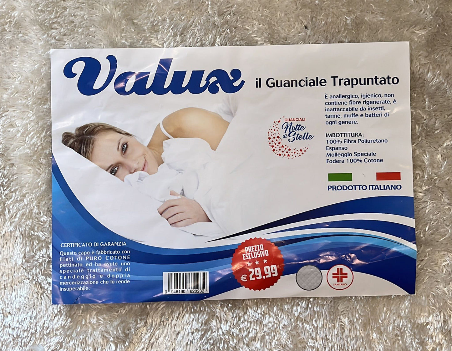 Guanciale trapuntato anallergico