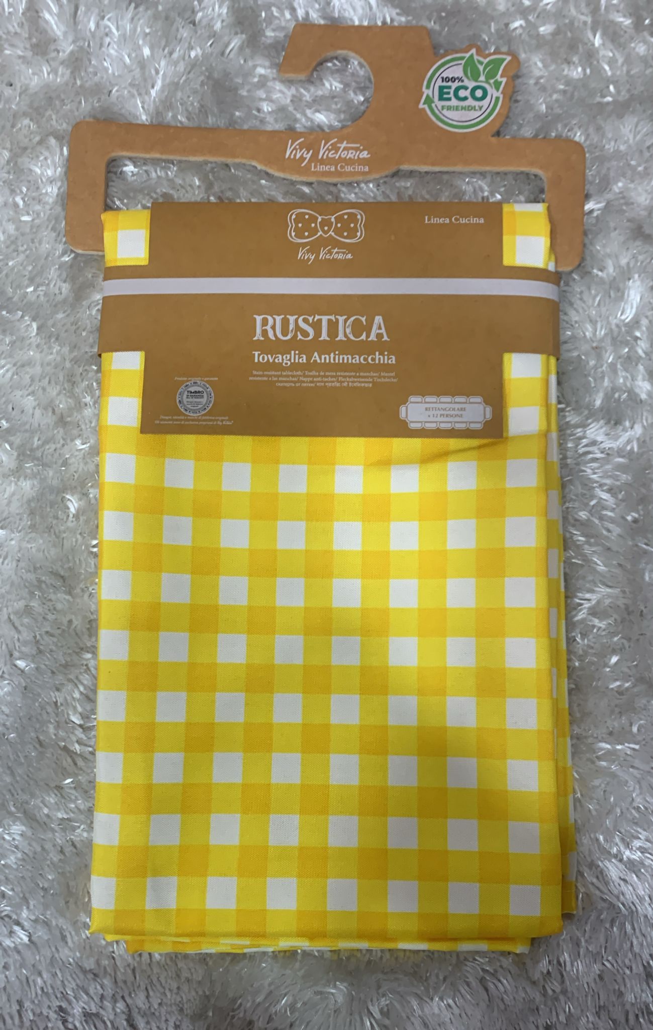Tovaglia antimacchia rettangolare  X12  Fantasia Quadretti