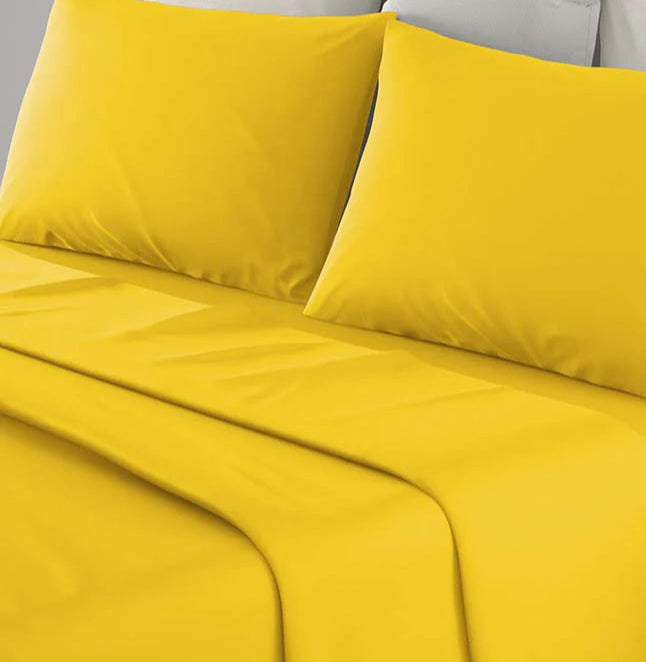 Completo letto singolo  tinta unita in puro cotone  lenzuolo sopra 150x290 cm lenzuolo sotto con angoli maxi 90x200 federa 50x80