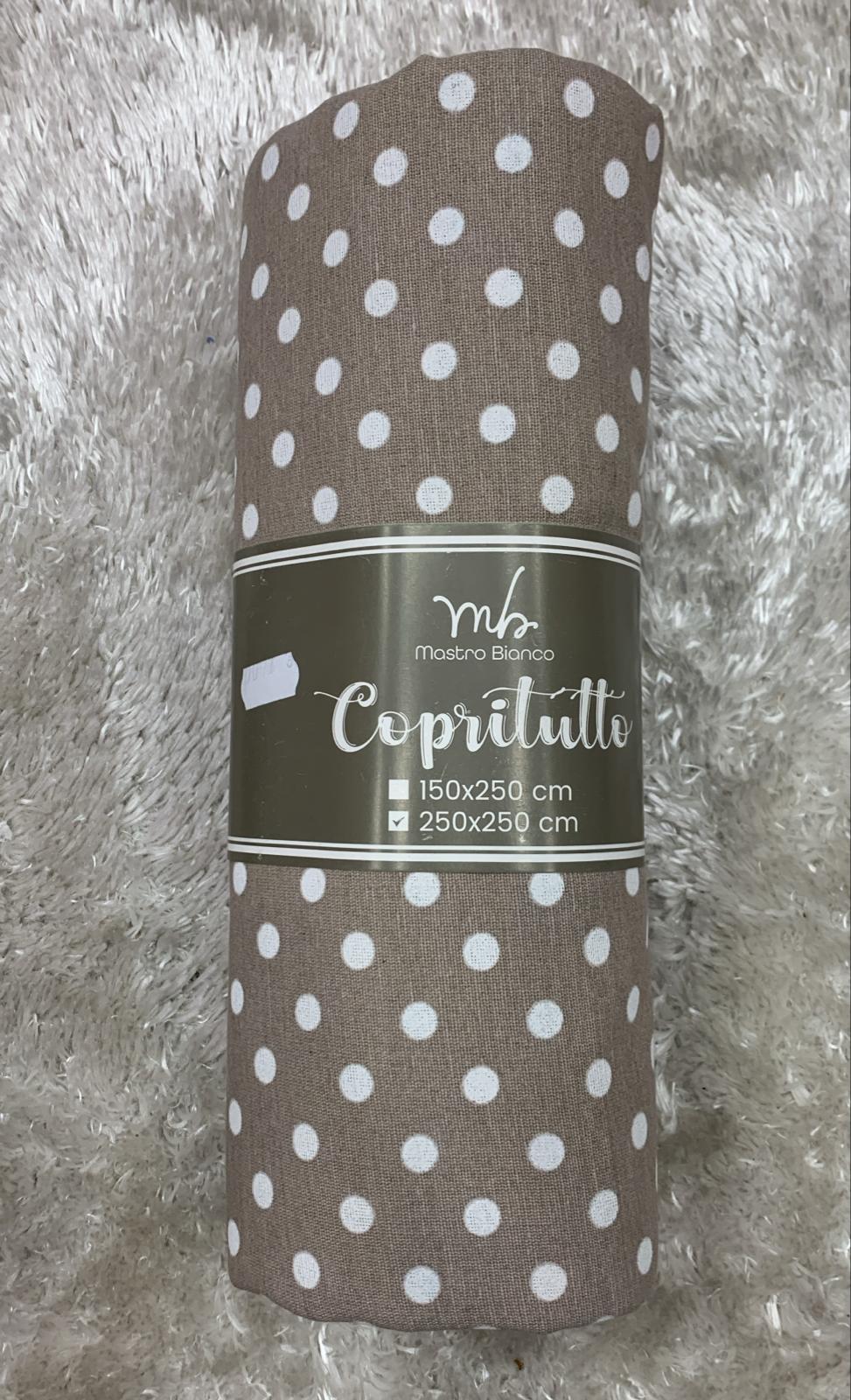 copritutto in cotone fantasia pois misura 250x250cm