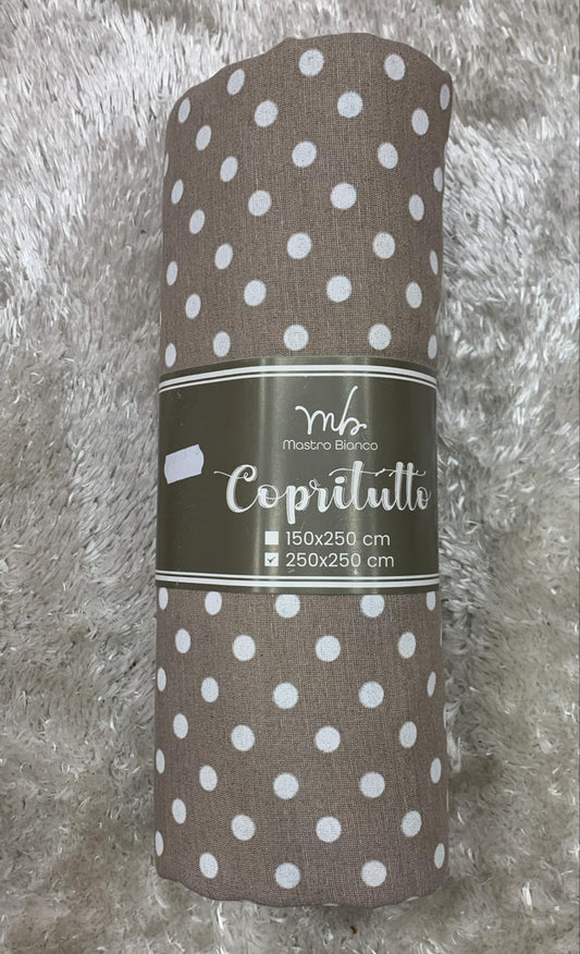 copritutto in cotone fantasia pois misura 250x250cm