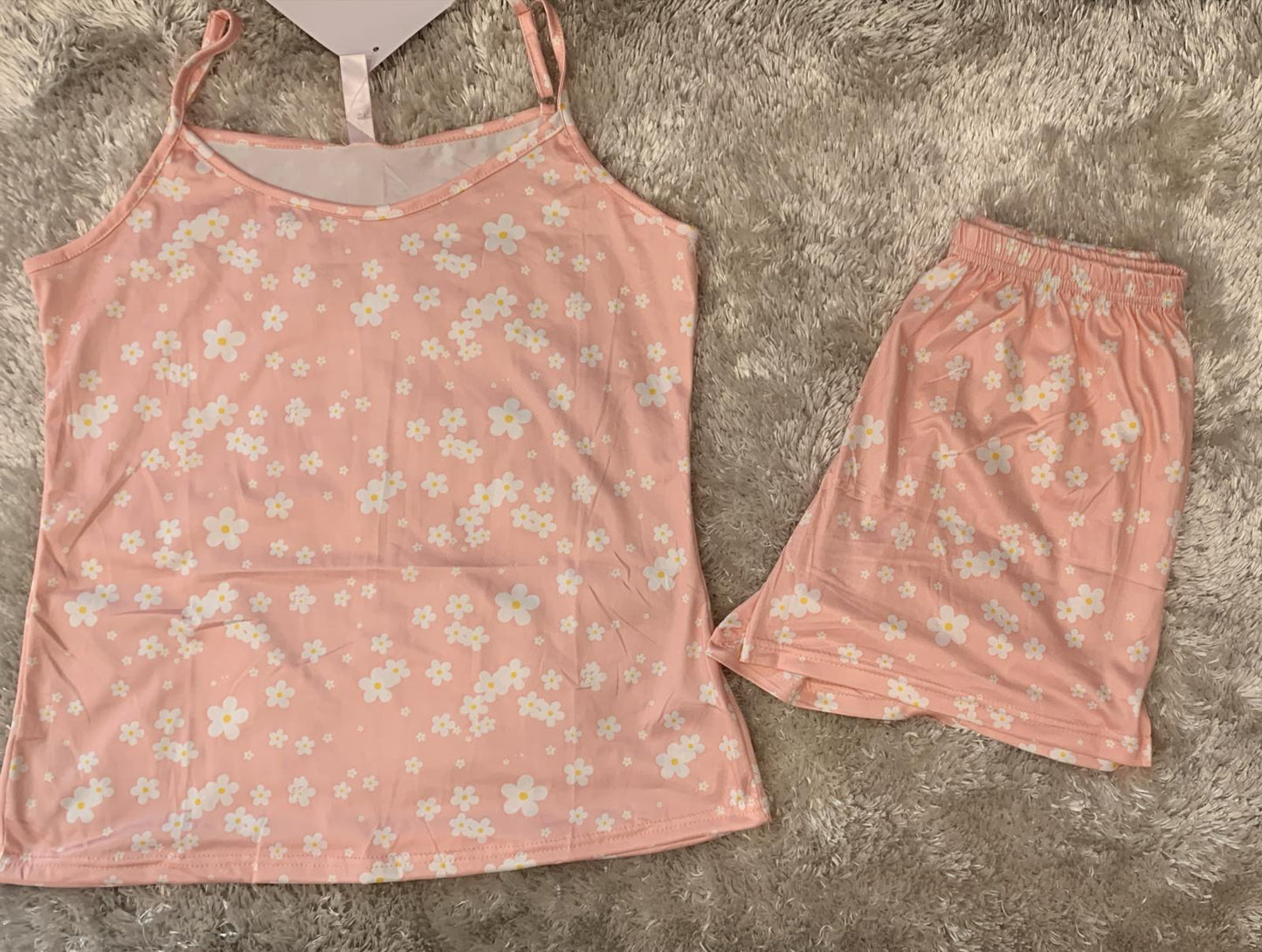 pigiama donna bretellina e pantaloncini fantasia margherite