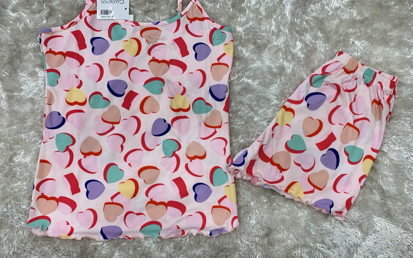 pigiama donna in cotone elasticizzato bretellina e pantaloncini