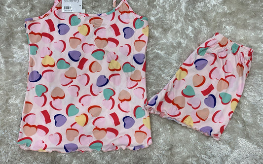 pigiama donna in cotone elasticizzato bretellina e pantaloncini