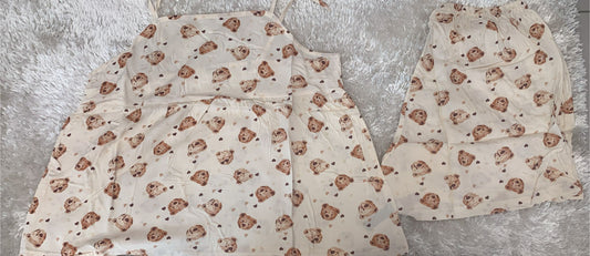 pigiama donna in cotone con spalline regolabili e pantaloncini