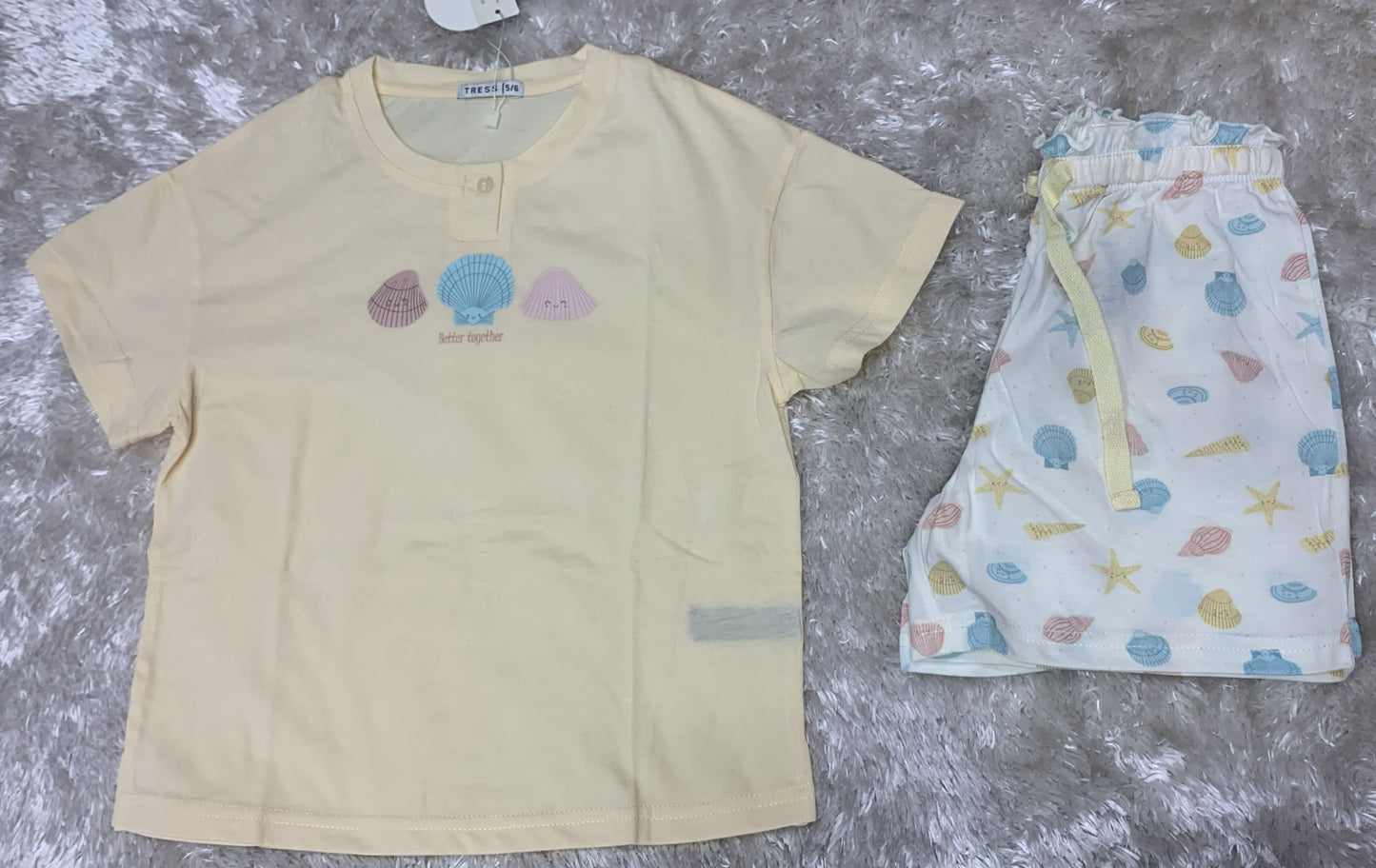 pigiama bimba in cotone mezza manica e pantaloncini con laccetto