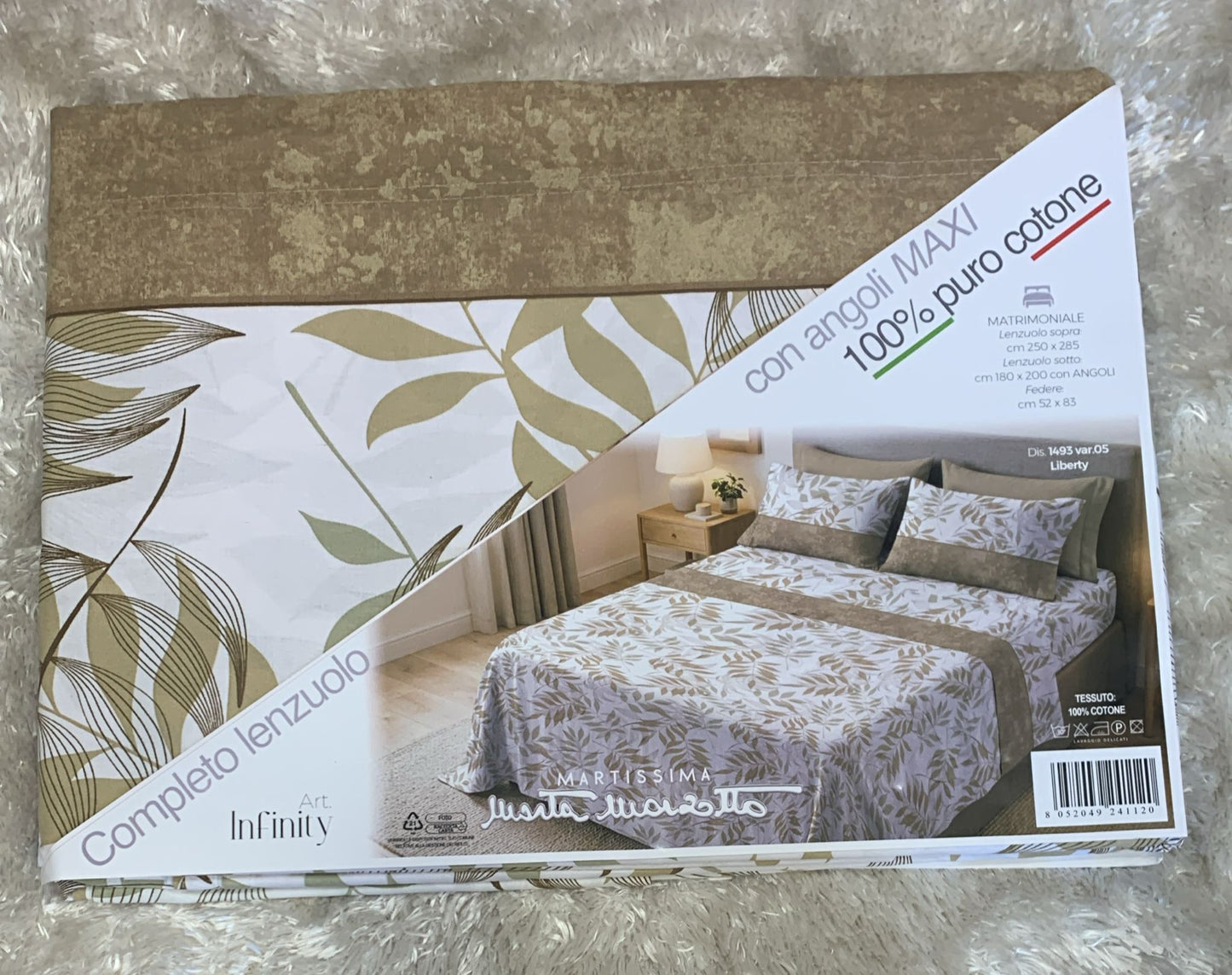 lenzuola matrimoniale 100%cotone composto da lenzuolo di sopra 250x285 cm lenzuolo di sotto con angoli  180x200  federe  52x82