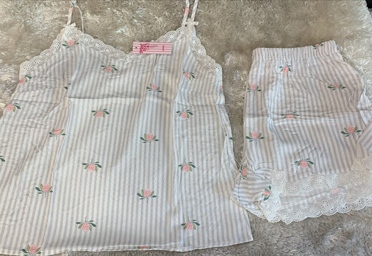 pigiama donna bretellina e pantaloncini in cotone