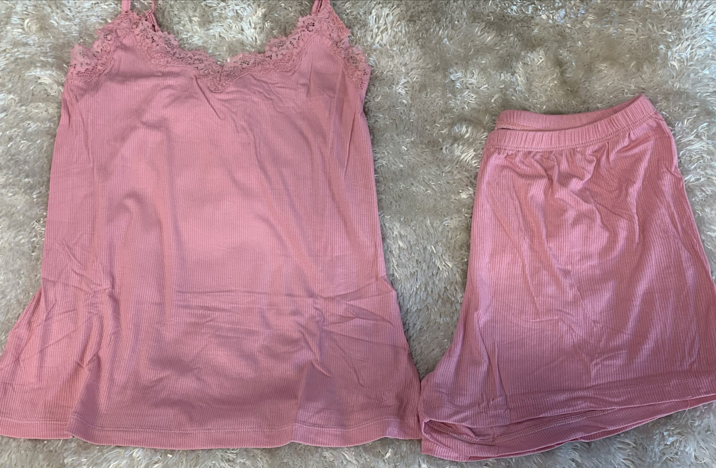 pigiama donna bretellina e pantaloncini  a costine  tinta unita