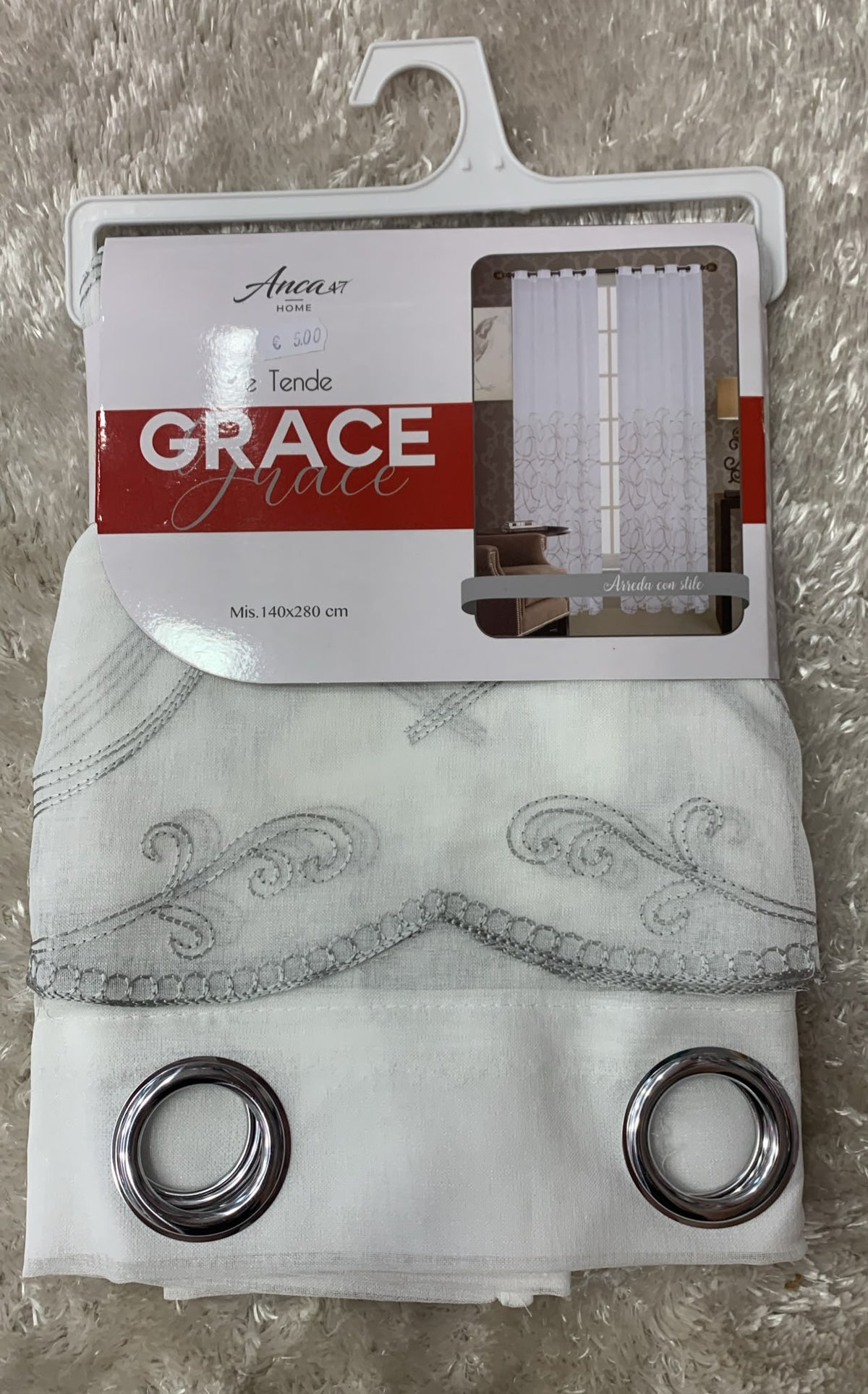 Coppia di tende grace misura 140x280cm velata