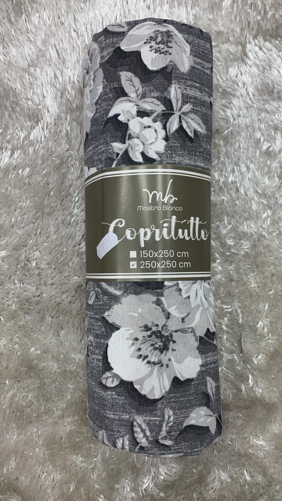 copritutto in cotone fantasia fiori misura 250x250cm