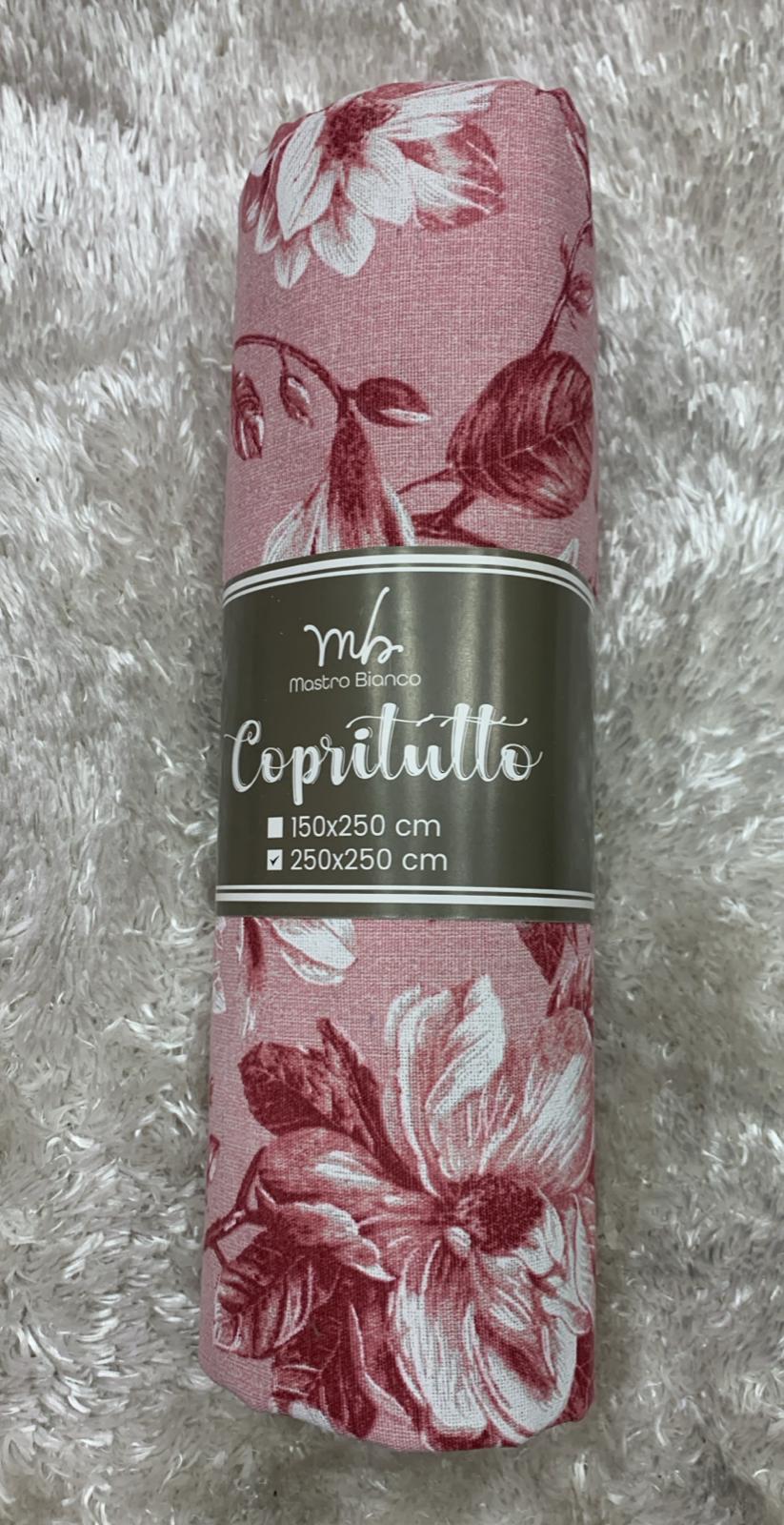 copritutto in cotone fantasia fiori misura 250x250cm