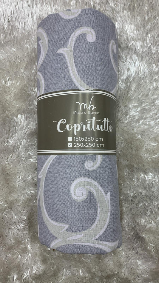 copritutto in cotone fantasia ghirigori misura 250x250cm