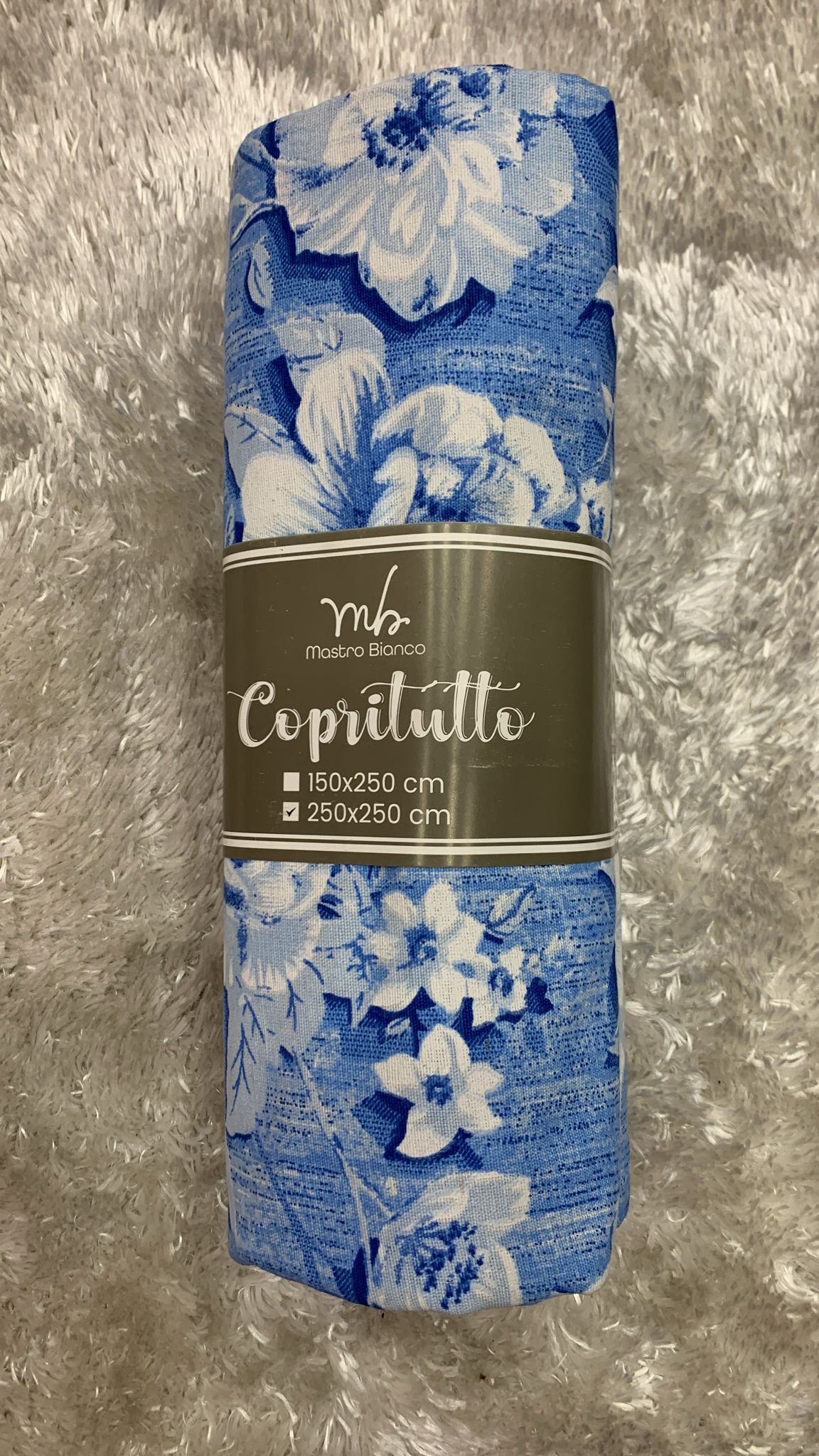 copritutto in cotone fantasia fiori misura 250x250cm
