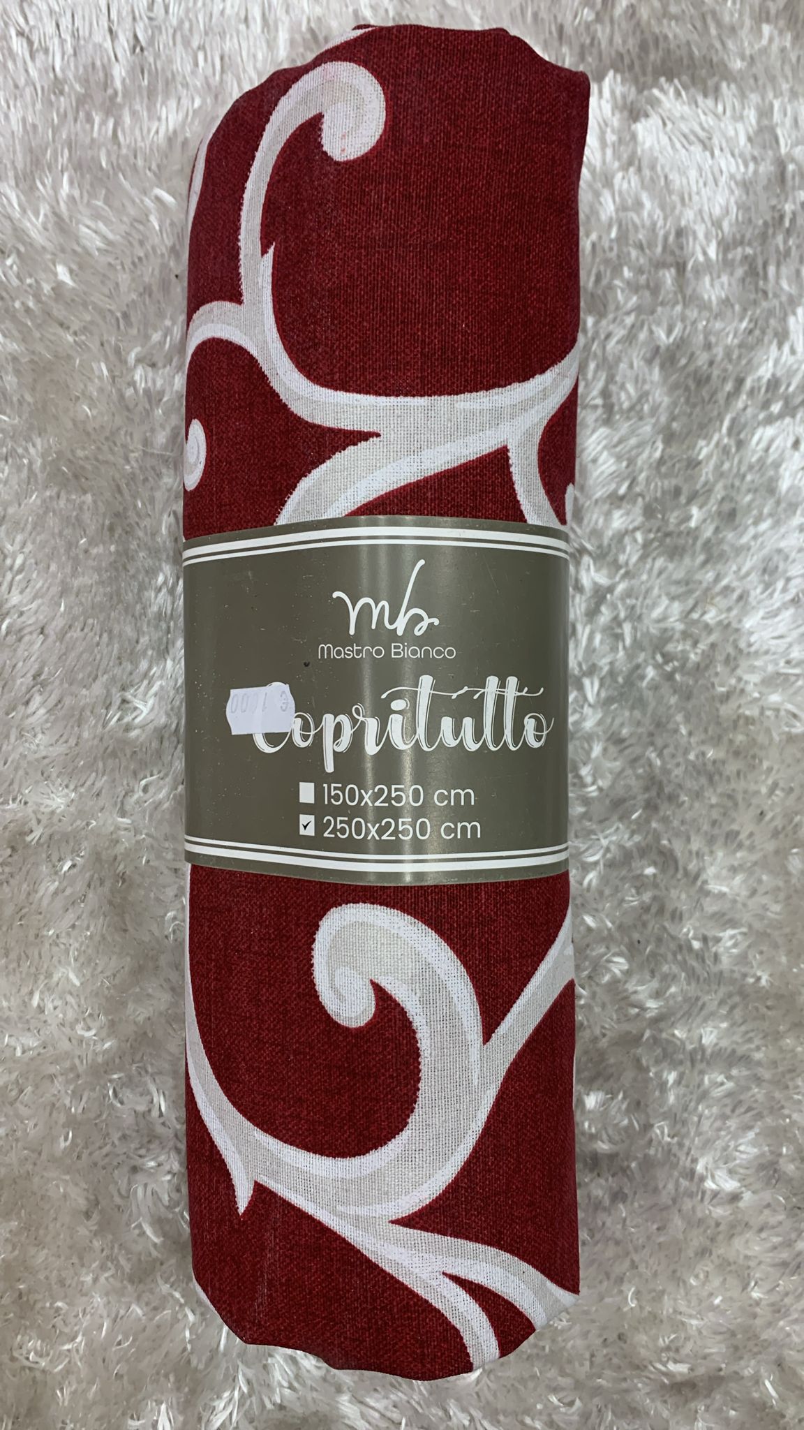 copritutto in cotone fantasia ghirigori misura 250x250cm