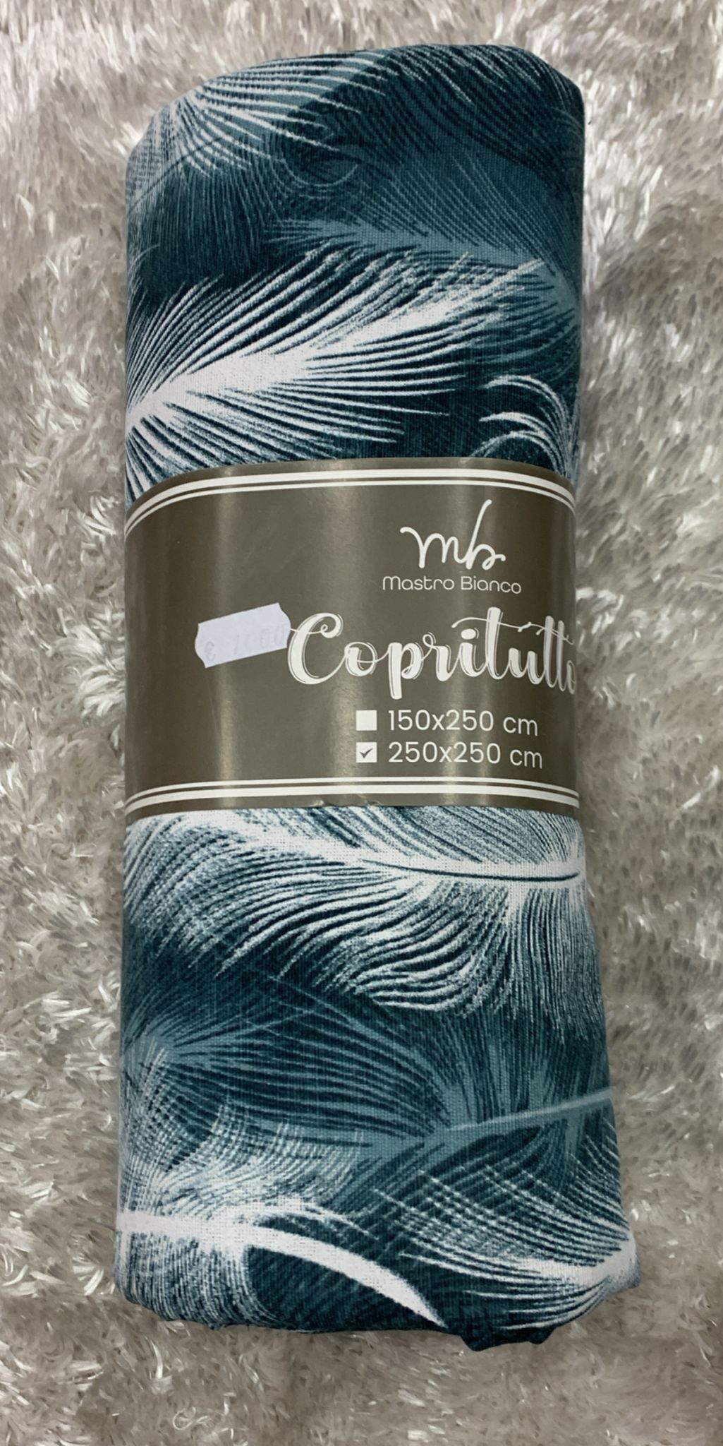 copritutto in cotone fantasia foglie misura 250x250cm