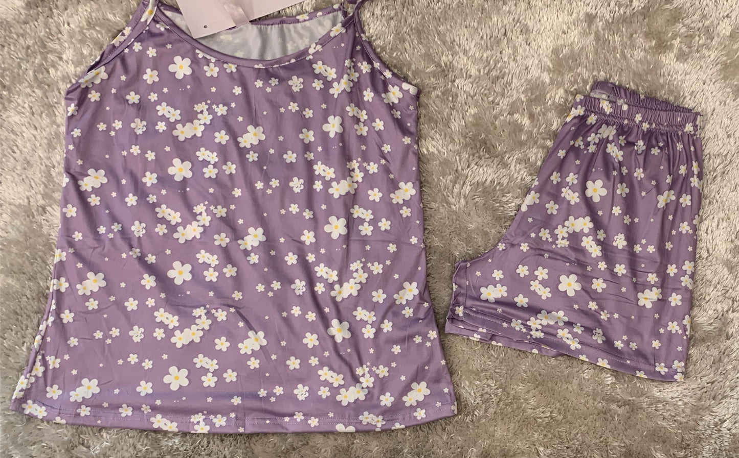 pigiama donna bretellina e pantaloncini fantasia margherite