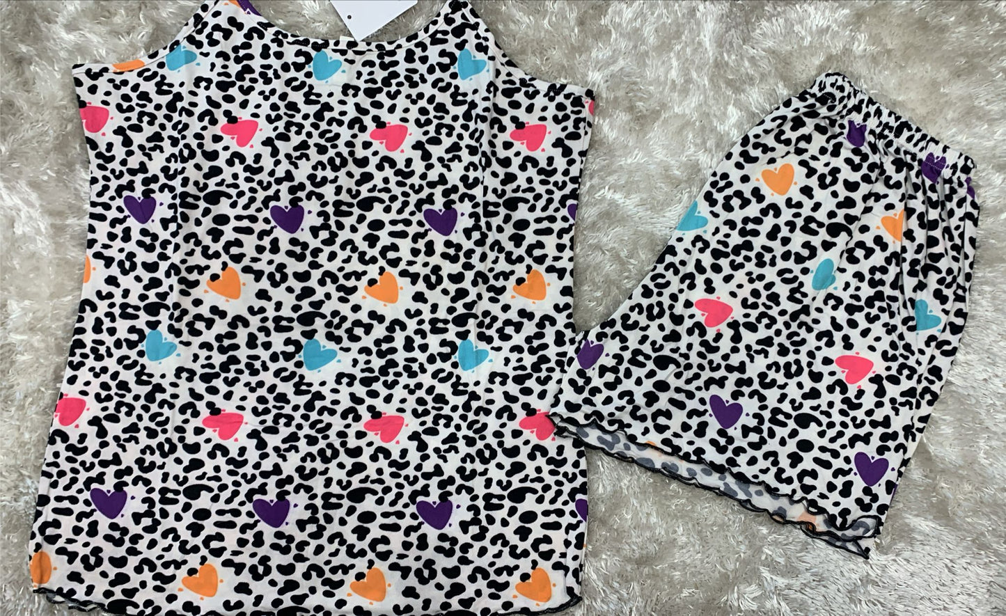 pigiama donna in cotone elasticizzato bretellina e pantaloncini