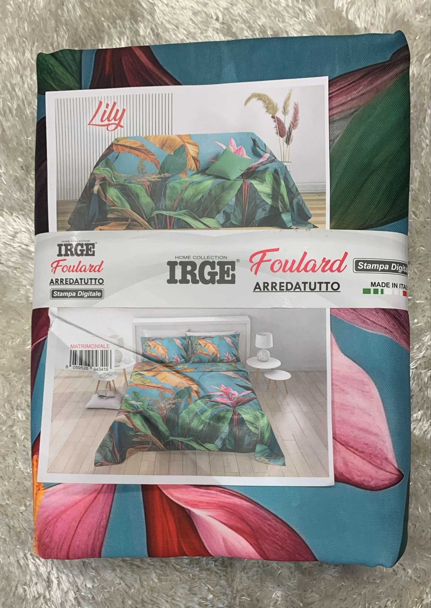 copriletto Arredatutto gran foulard  matrimoniale 240x270 disponibile nel seguenti nomi e fantasia