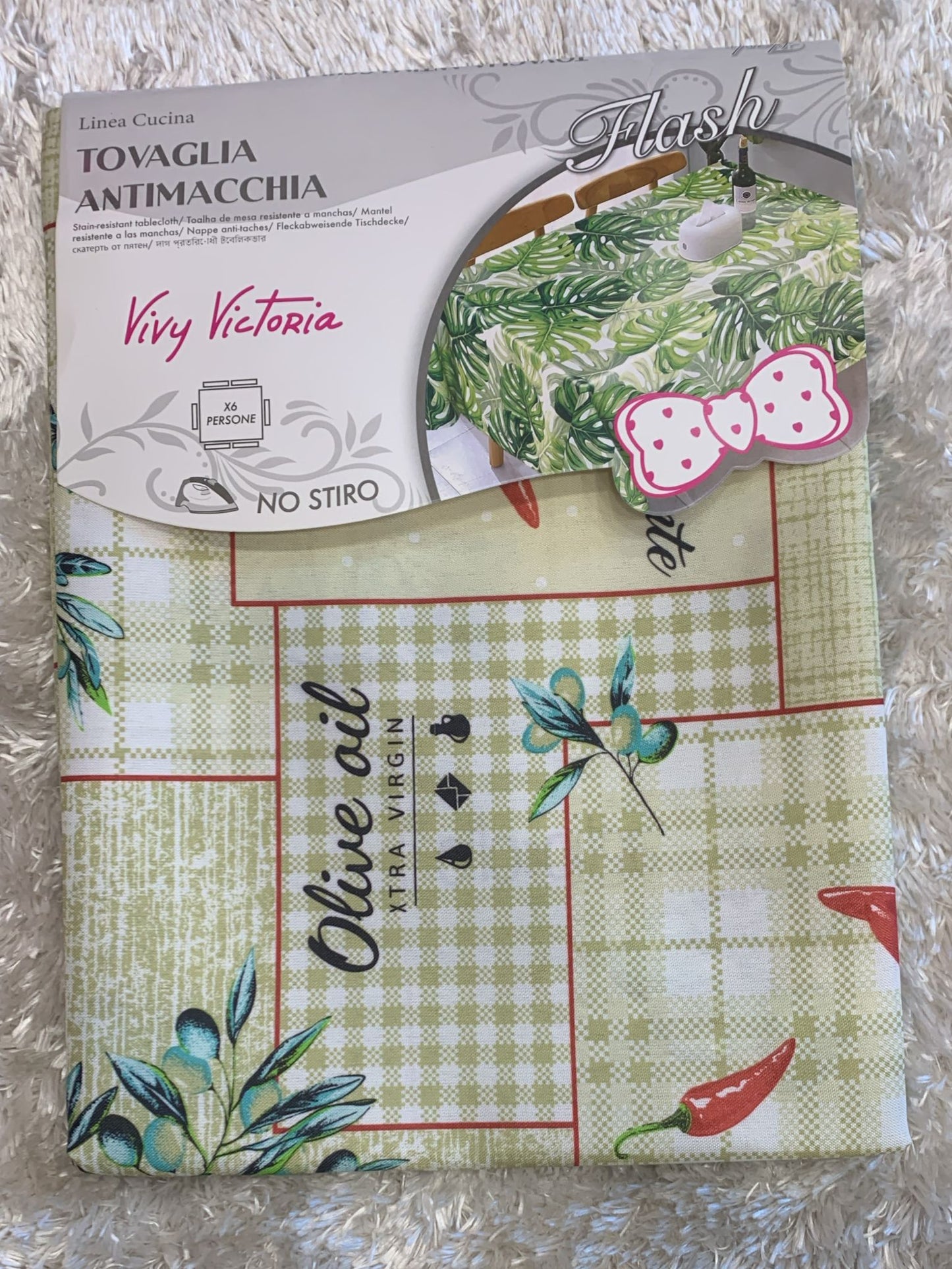 tovaglia antimacchia no stiro x6 posti  cm disponibile nelle seguenti fantasia