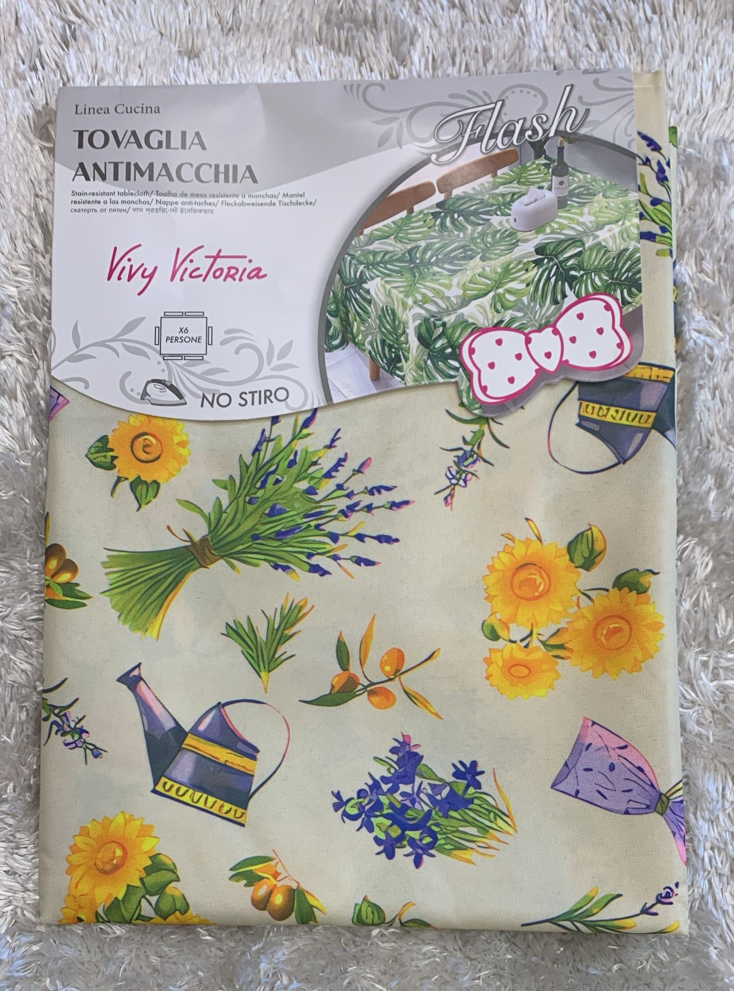 tovaglia antimacchia no stiro x6 posti  cm disponibile nelle seguenti fantasia