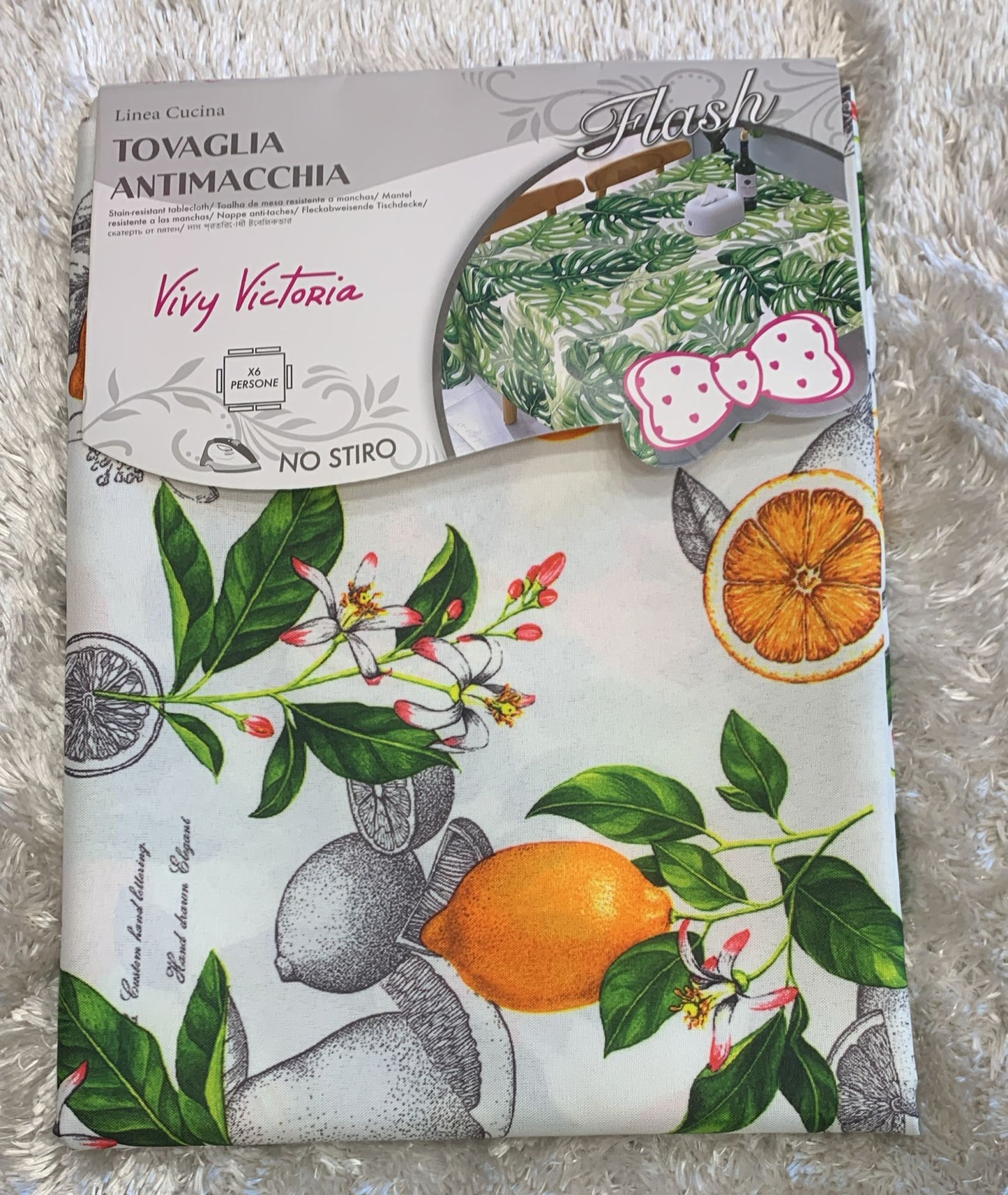tovaglia antimacchia no stiro x6 posti  cm disponibile nelle seguenti fantasia