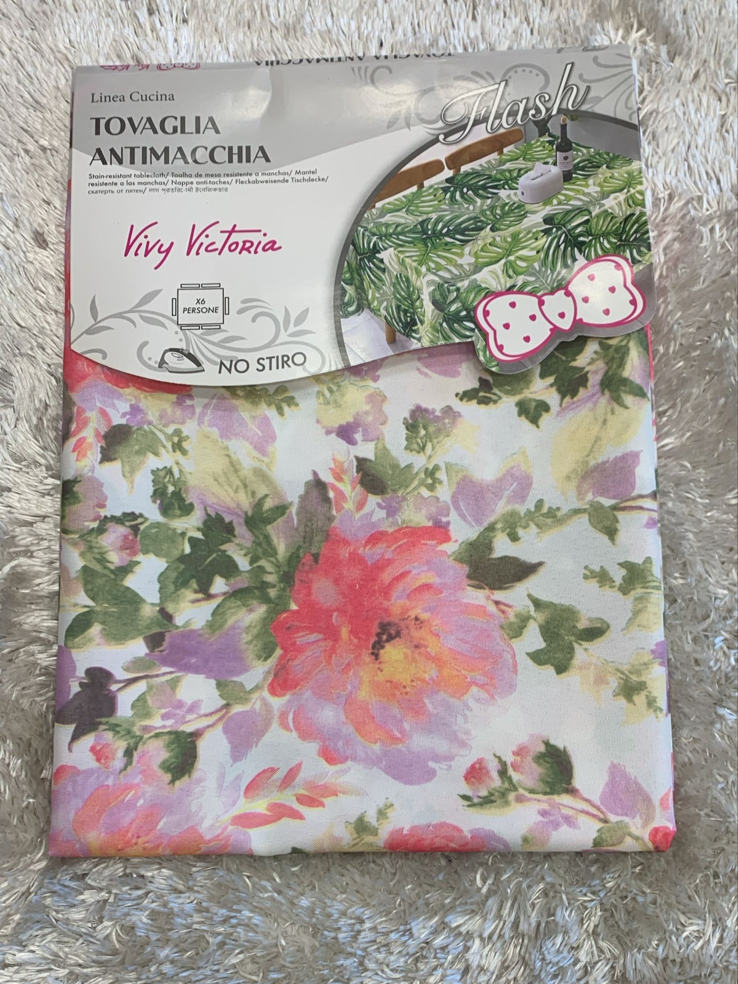 tovaglia antimacchia no stiro x6 posti  cm disponibile nelle seguenti fantasia