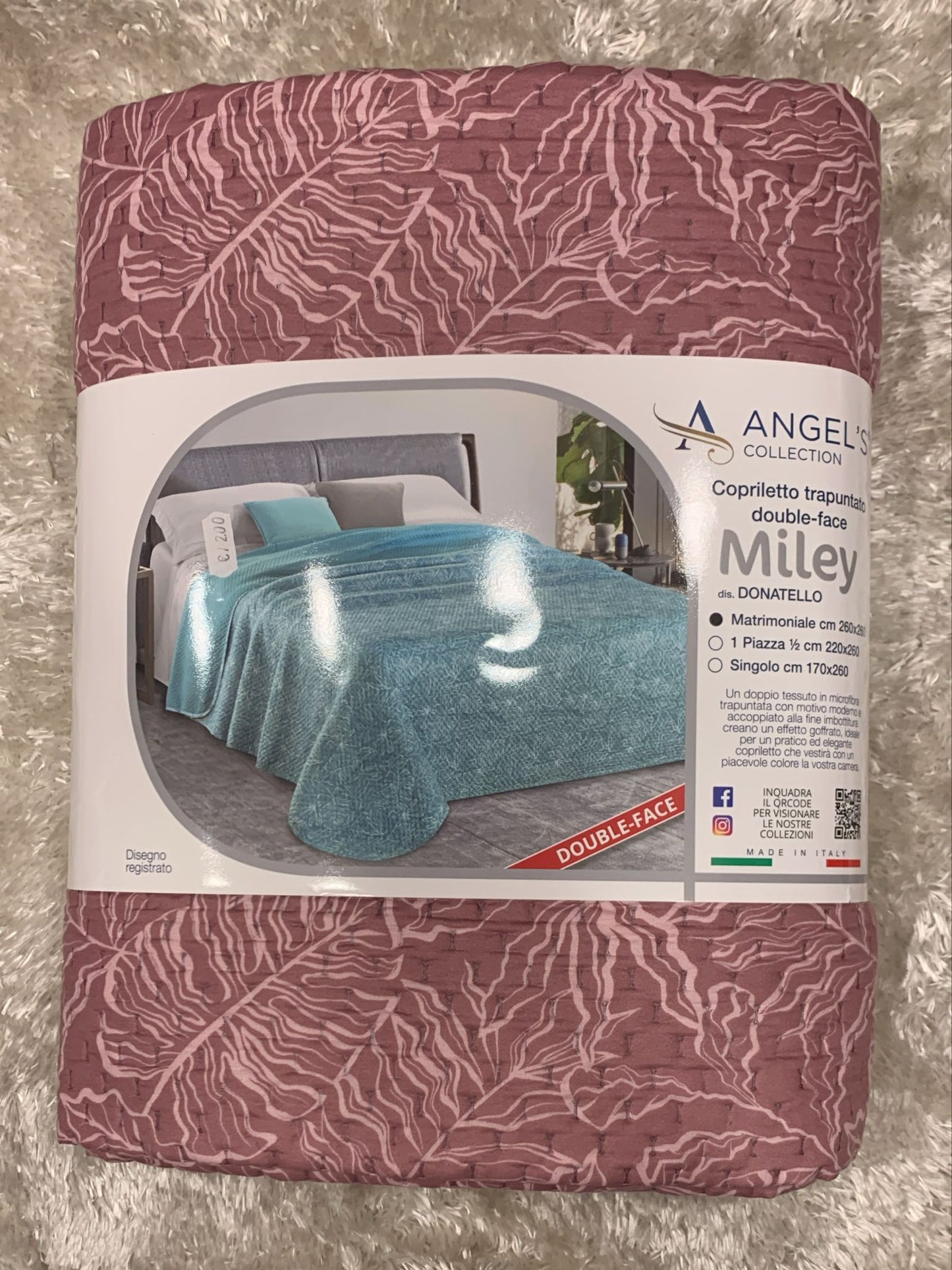 copriletto trapuntato double face miley  matrimoniale  260x260