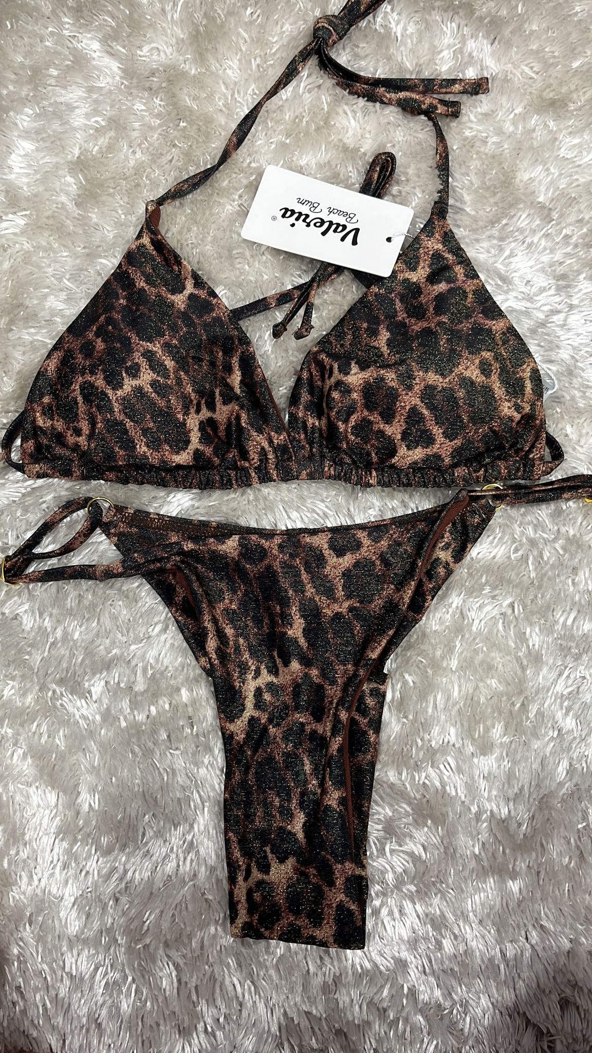 Costume a triangolino regolabile  E brasiliano regolabile  Fantasia  Leopardato ( l'articolo non può essere cambiato )