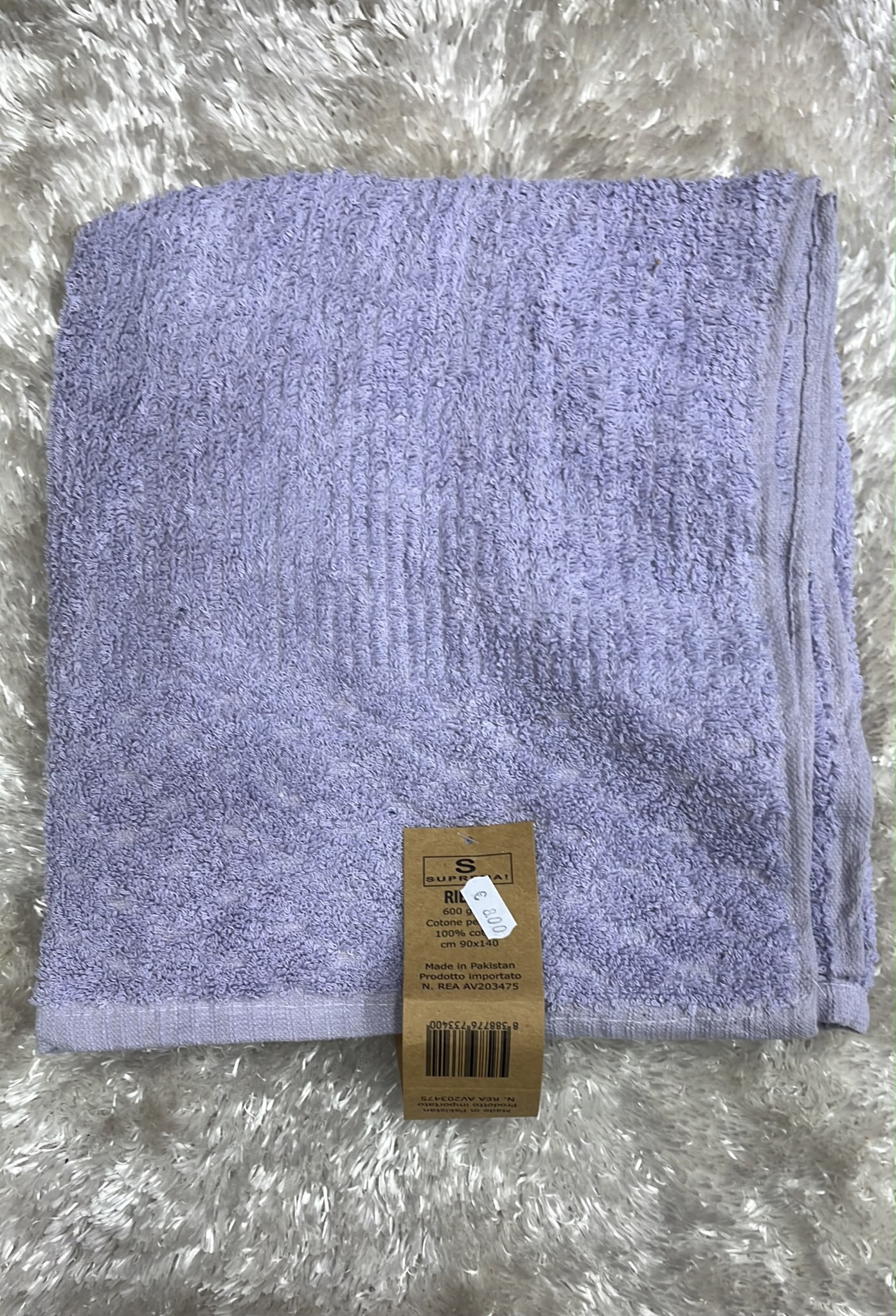 Telo doccia 600g in cotone pettinato  90x140