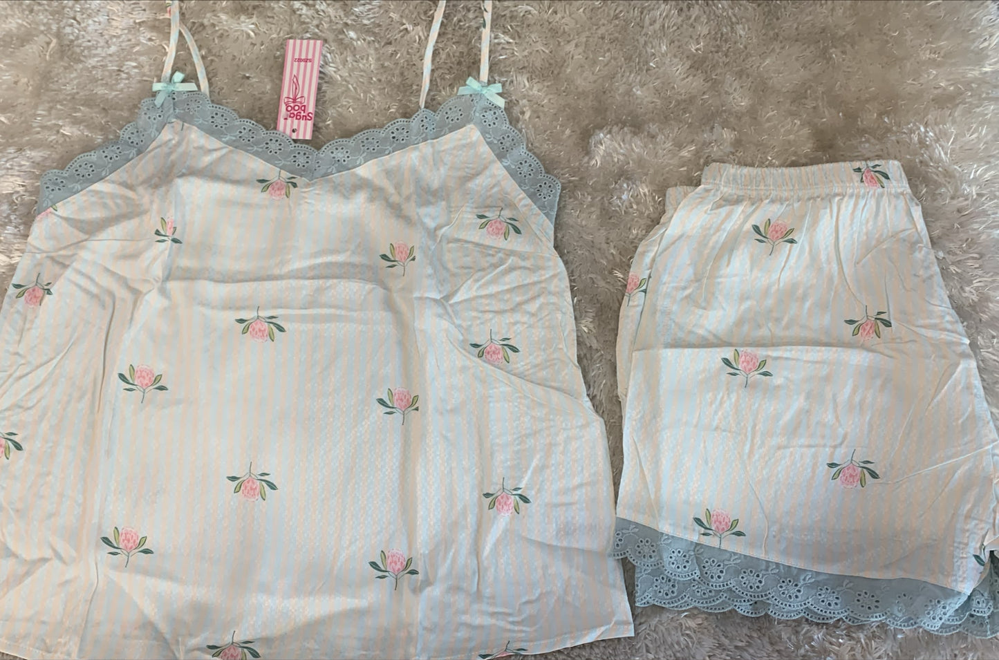 pigiama donna bretellina e pantaloncini in cotone