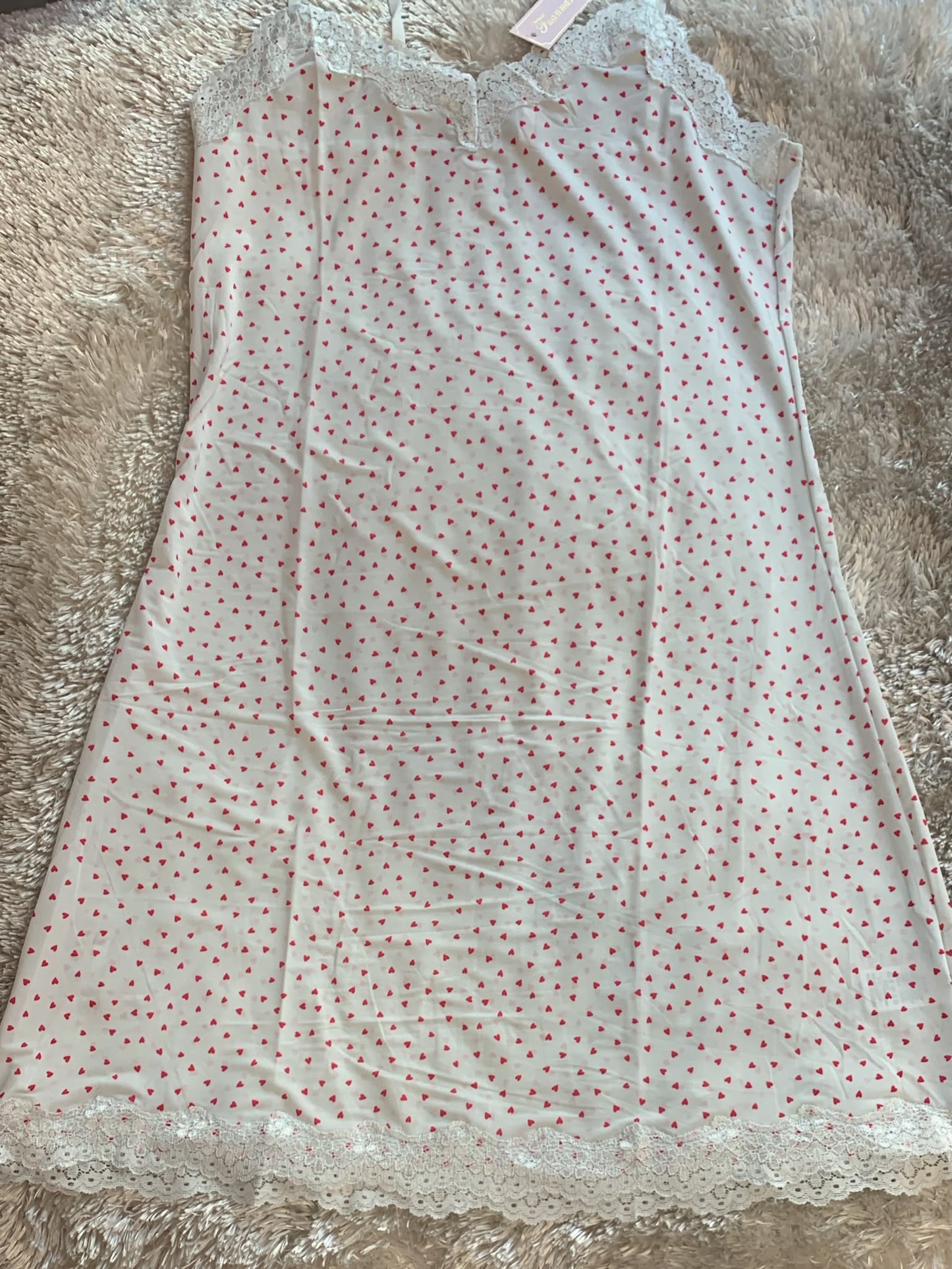 camicia in licra donna con bretelline regolabili  fantasia cuoricini