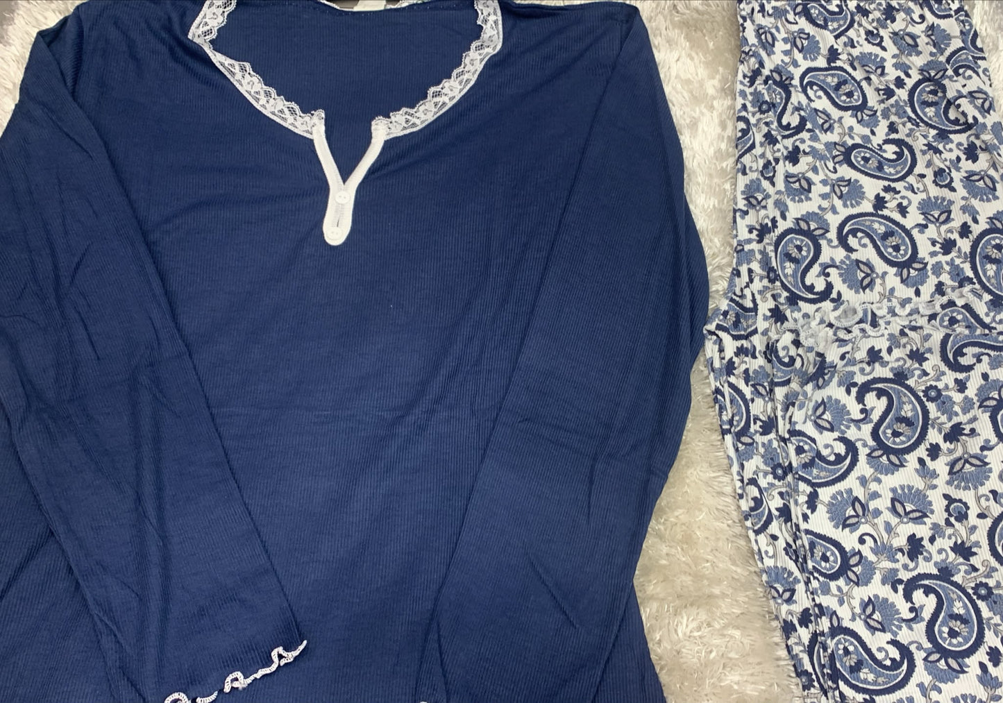 pigiama scollo v a costine donna  fantasia fiori