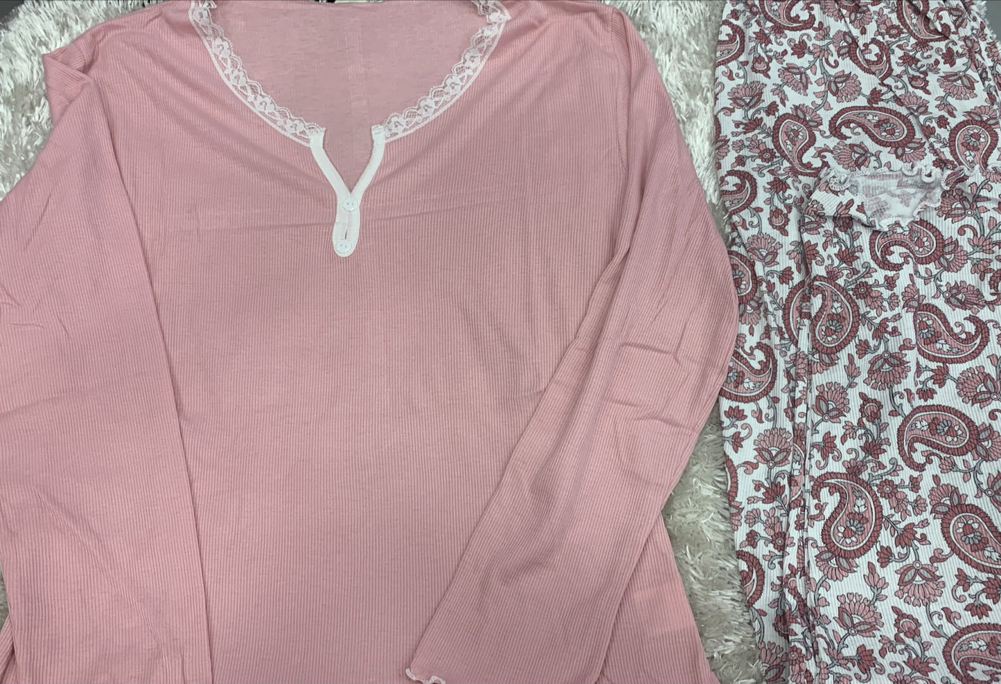pigiama scollo v a costine donna  fantasia fiori