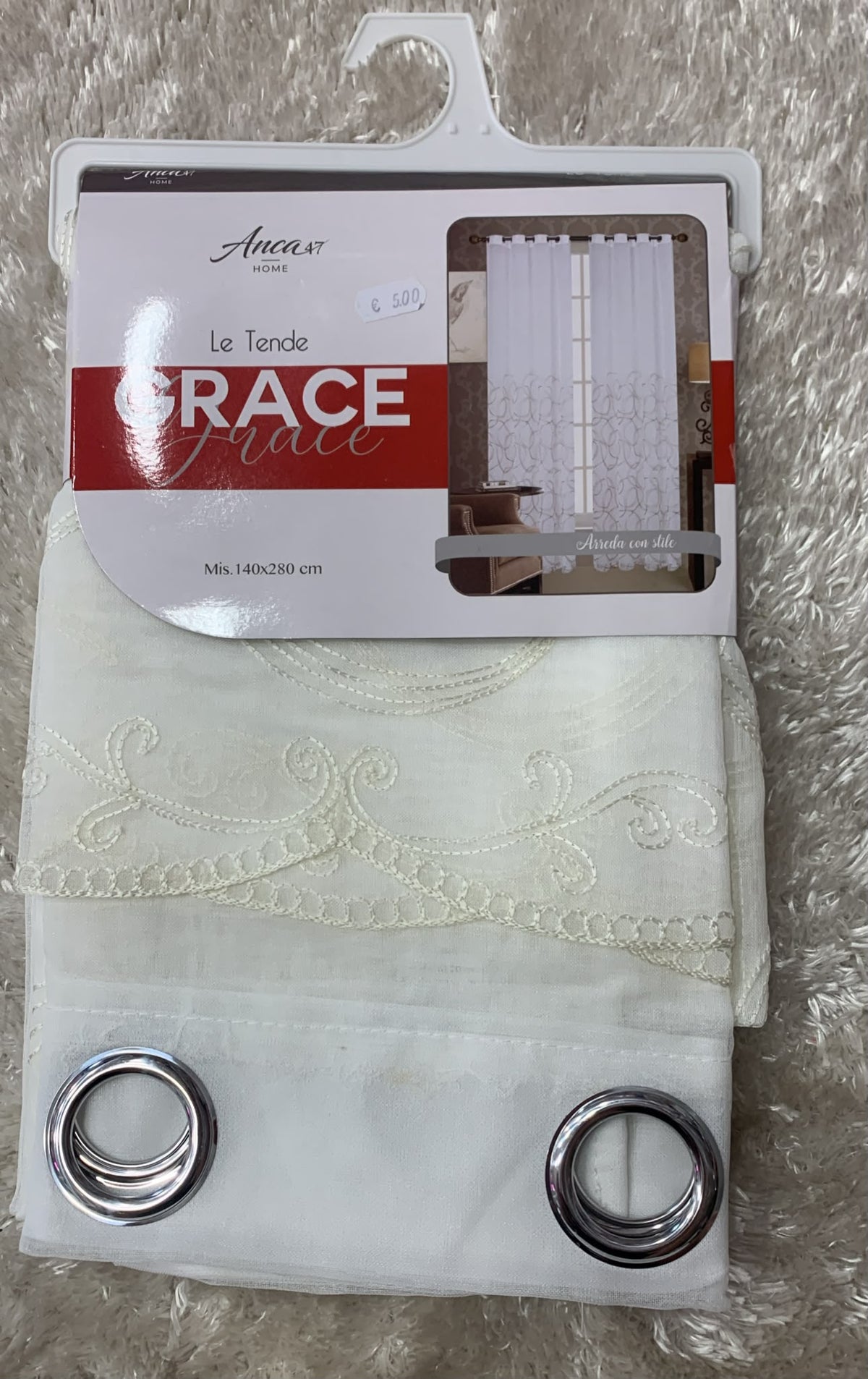 Coppia di tende grace misura 140x280cm velata