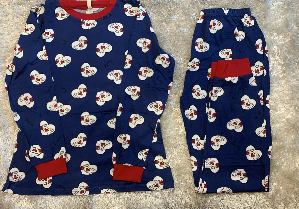 pigiama donna girocollo in cotone elasticizzato super comodo x la sua vestibilità  fantasia love