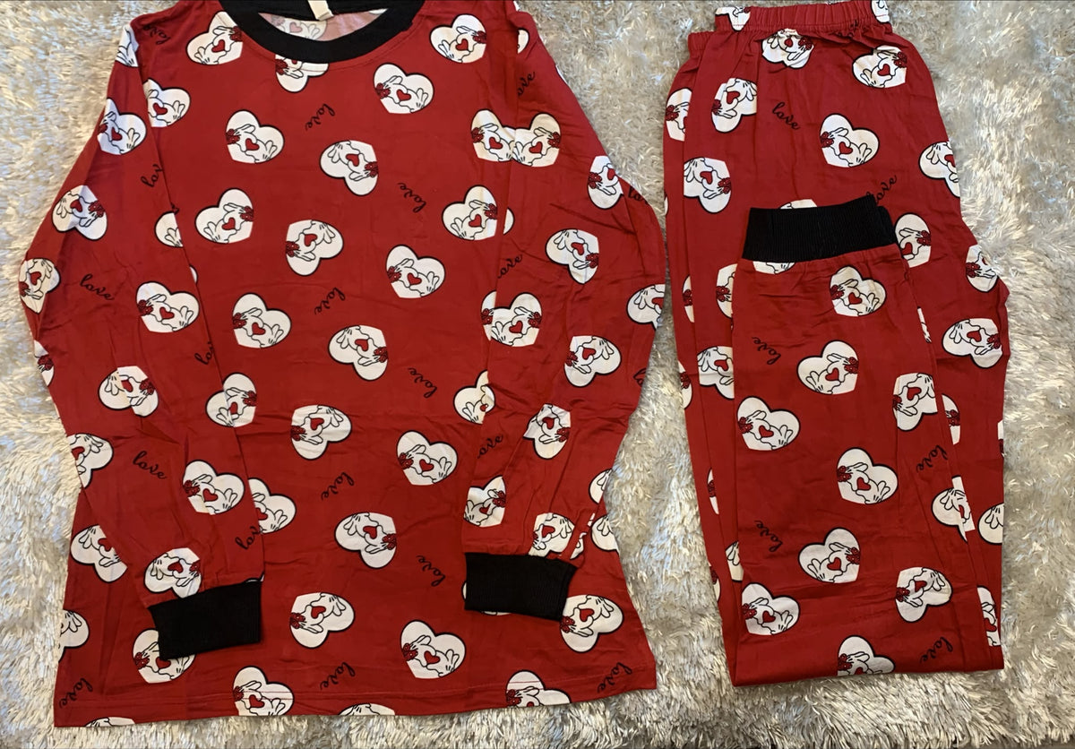 pigiama donna girocollo in cotone elasticizzato super comodo x la sua vestibilità  fantasia love