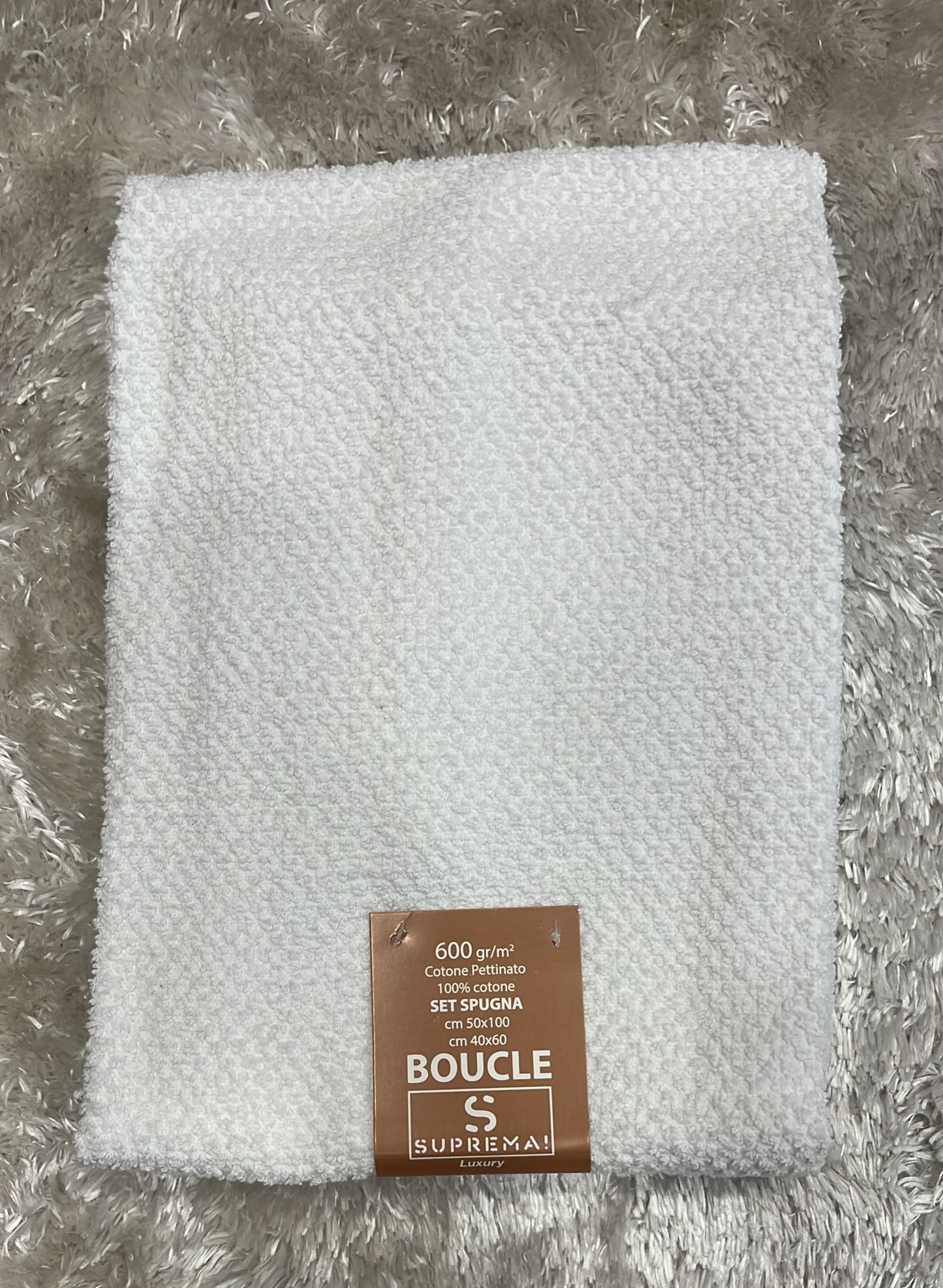 Set spugna 1+ 1 viso è ospite boucle  50x100cm 40x60cm