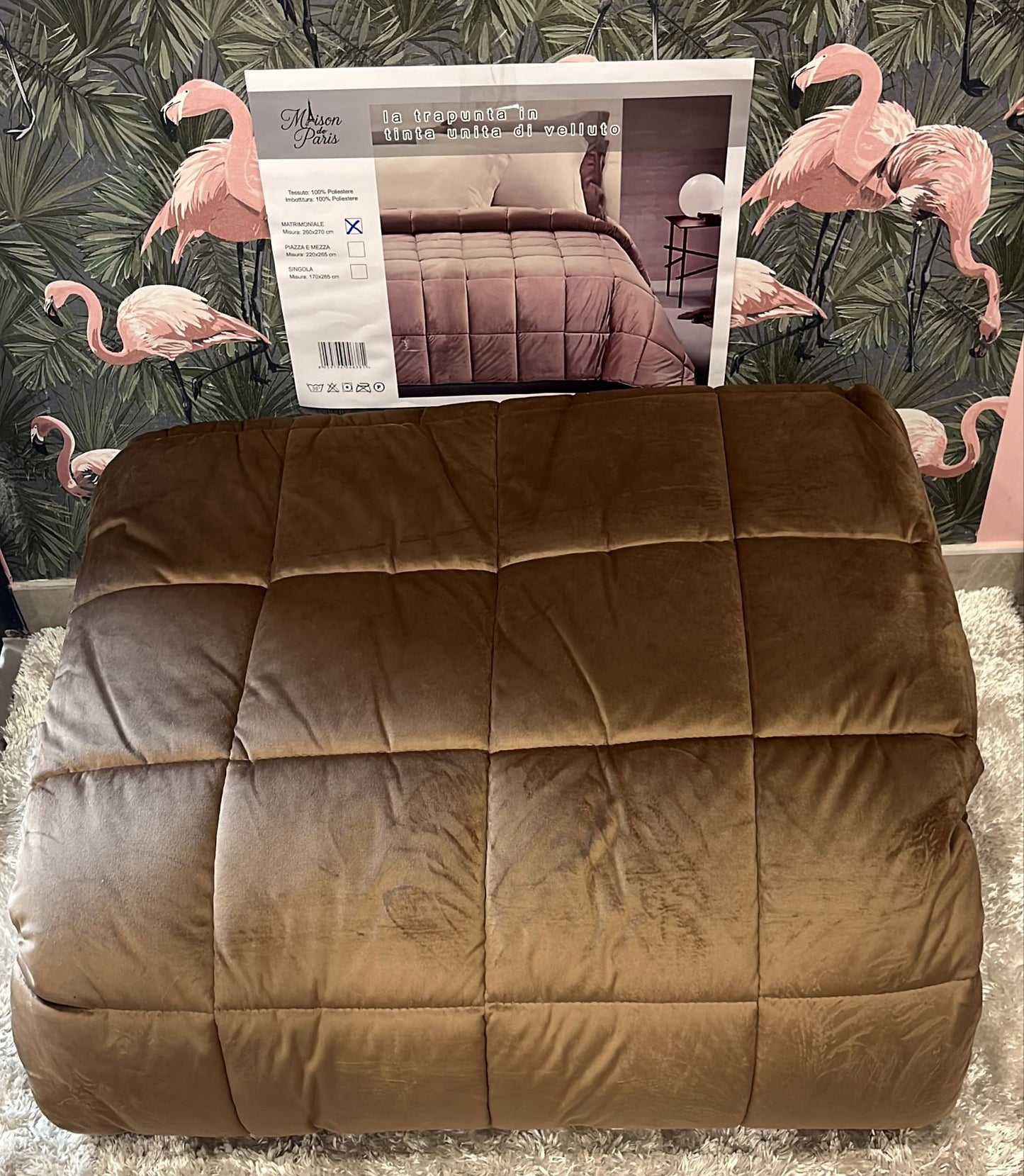 trapunta matrimoniale in velluto 260x270 cm super calda e super morbida freddo non ti temo