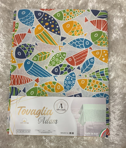 tovaglia in cotone x 6 posti disponibili in varie fantasie e colori