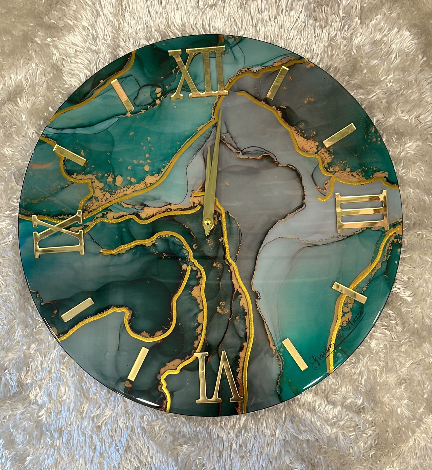 Orologio effetto marmo  40x40 cm
